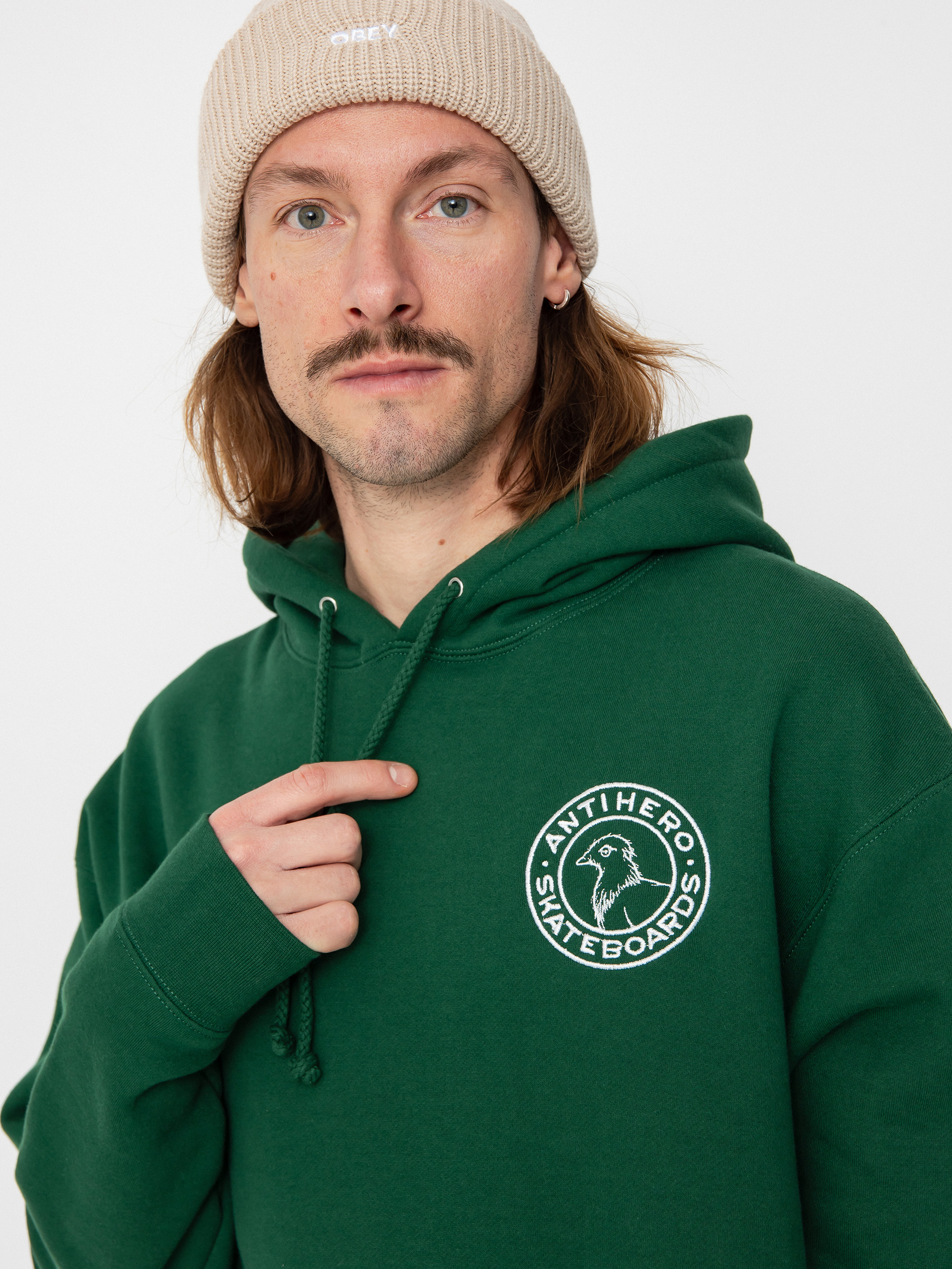 Mikina s kapucňou Antihero Bs Pigeon Rnd Emb HD (dark green)