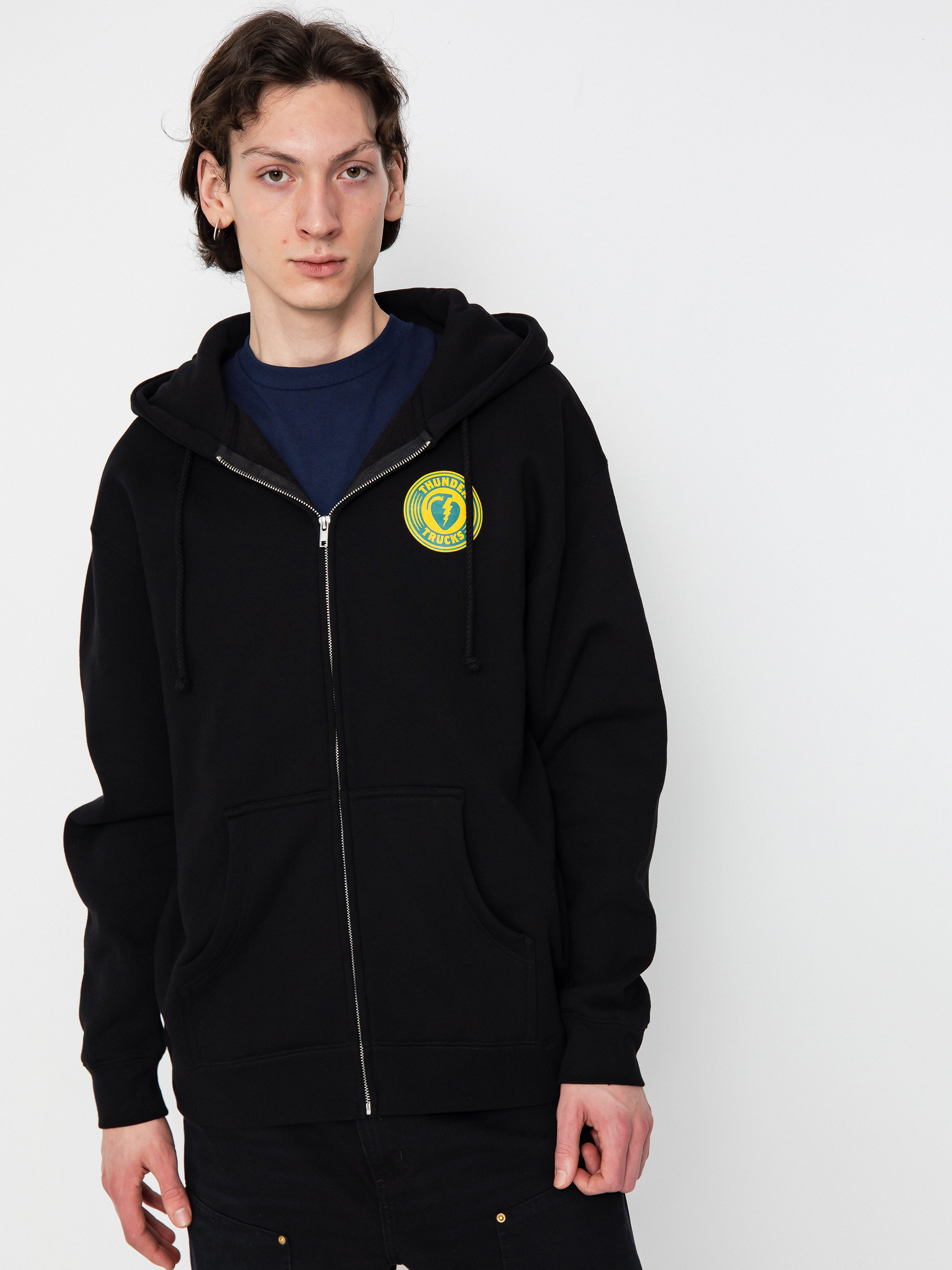 Mikina s kapucňou Thunder Chrgd Grnd ZHD (black/teal)