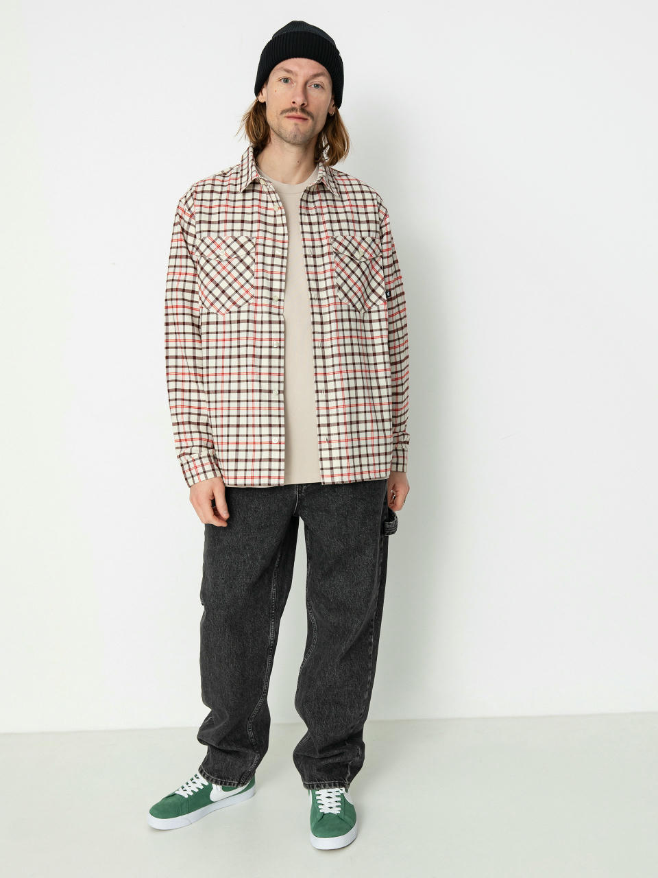 Košeľa Nike SB Flannel Button Up (coconut milk/light bone)