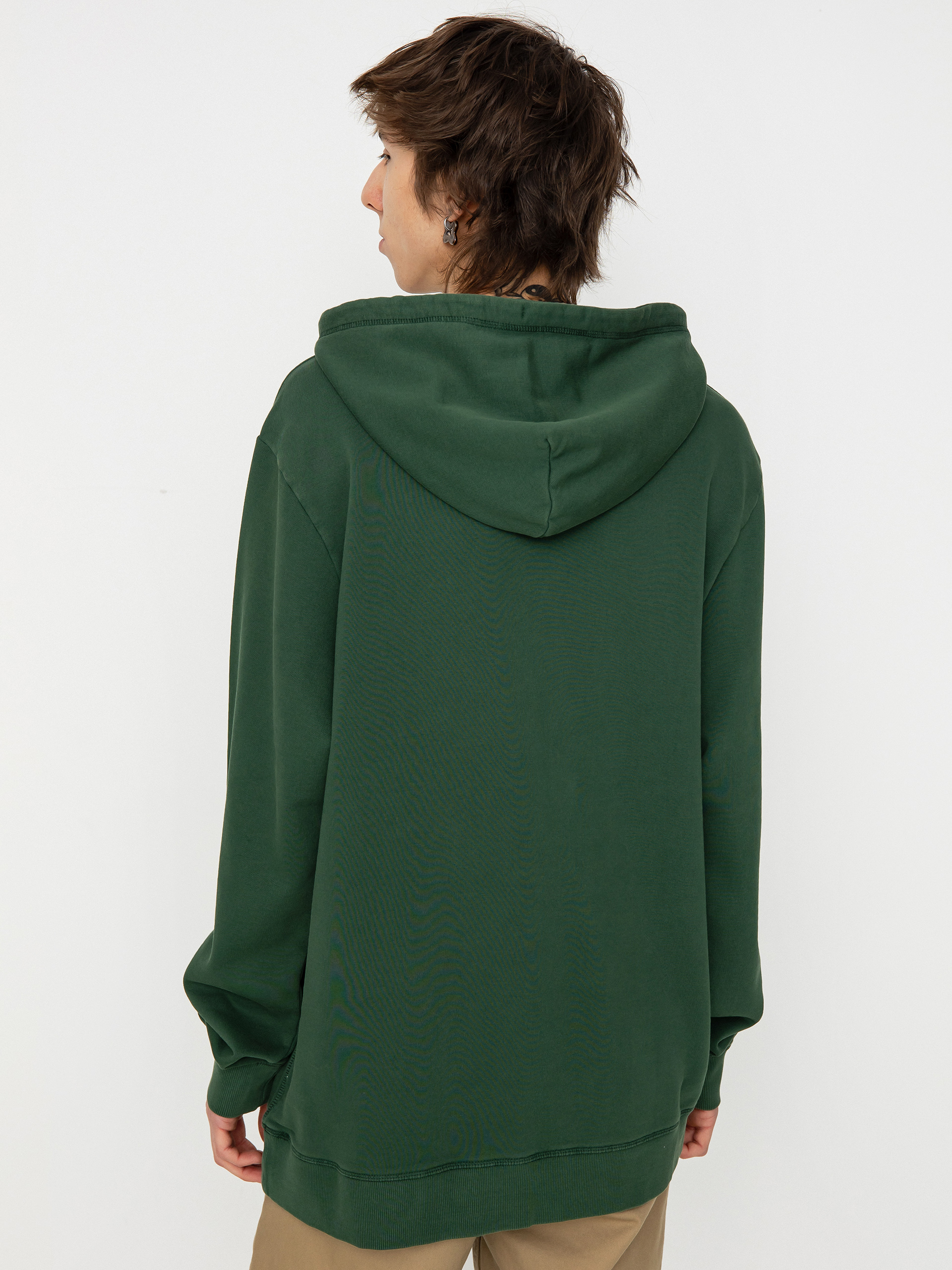 Mikina s kapucňou Brixton Vintage Reserve Cl Ft (trekking green sol wash)