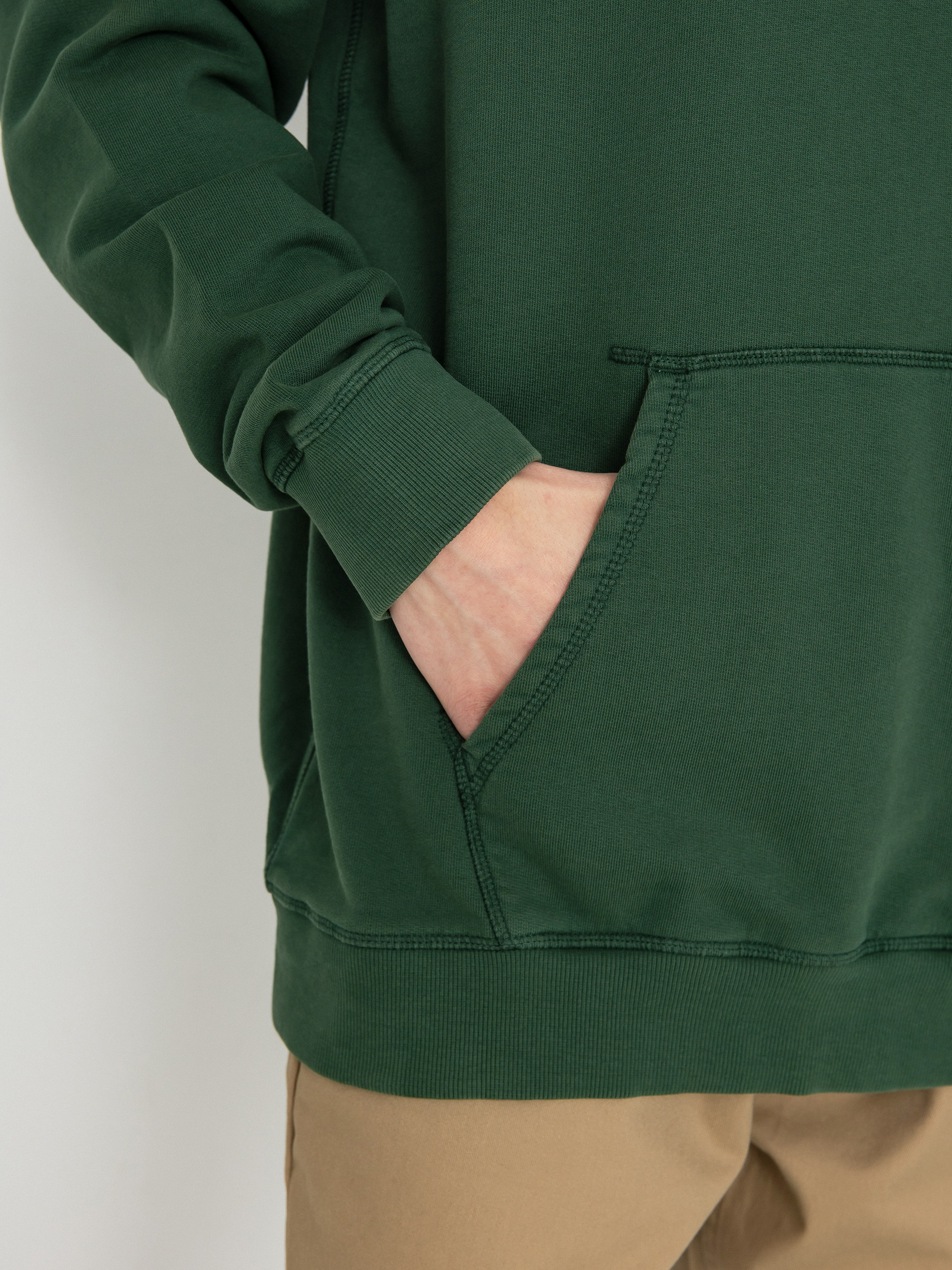 Mikina s kapucňou Brixton Vintage Reserve Cl Ft (trekking green sol wash)