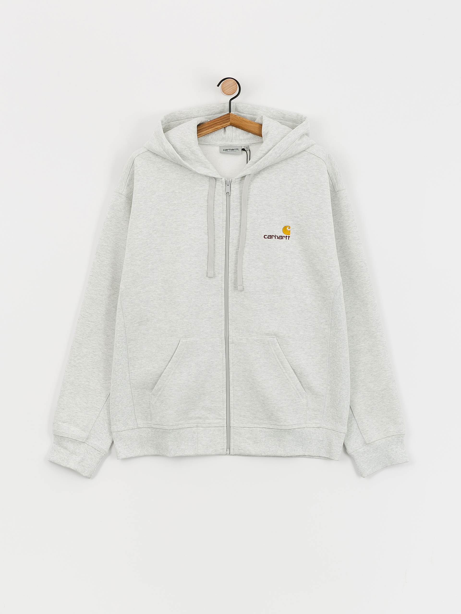 Mikina s kapucňou Carhartt WIP American Script ZHD (ash heather)