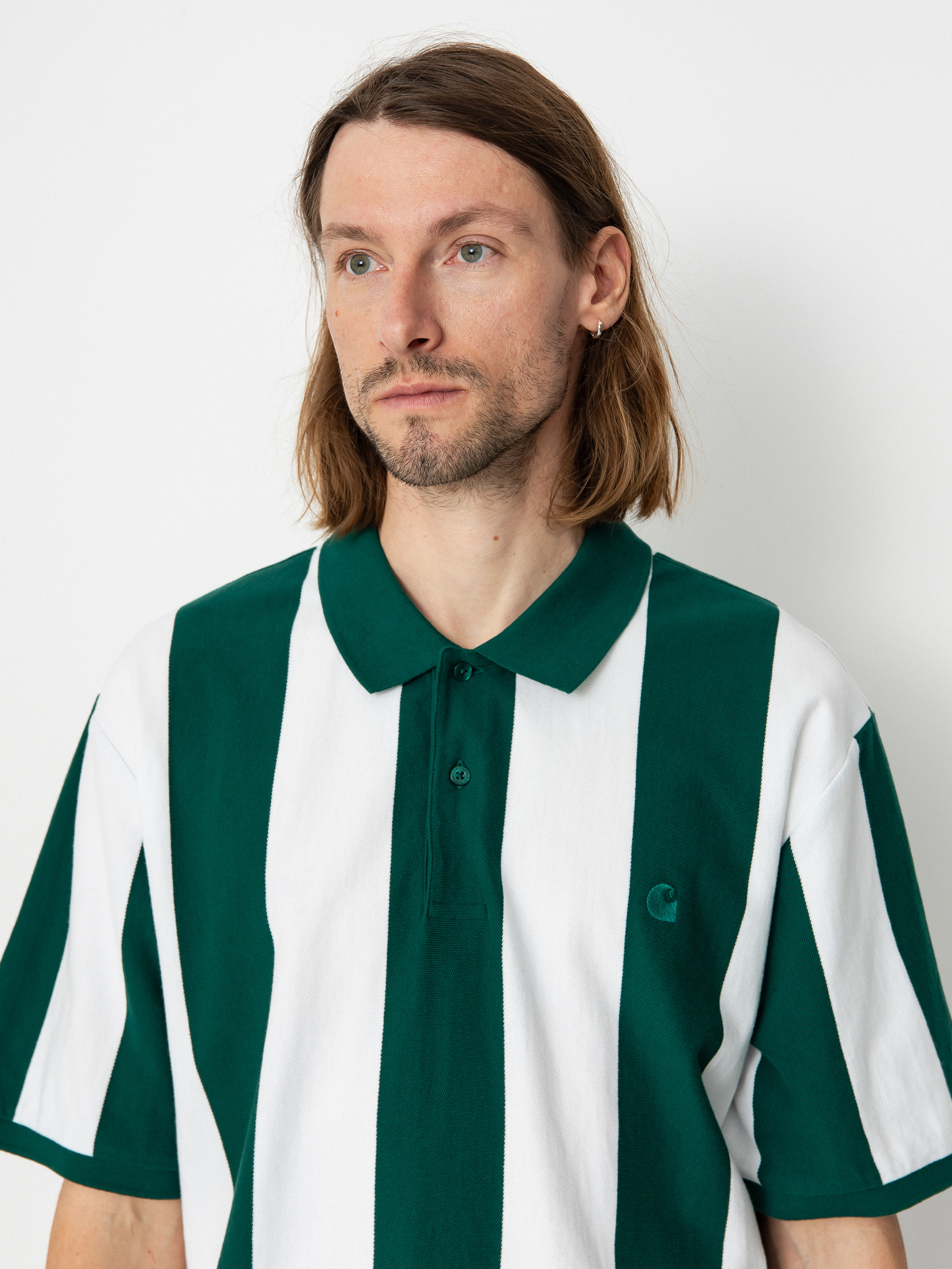 Polo tričko Carhartt WIP Hinton (hinton stripe/chervil)