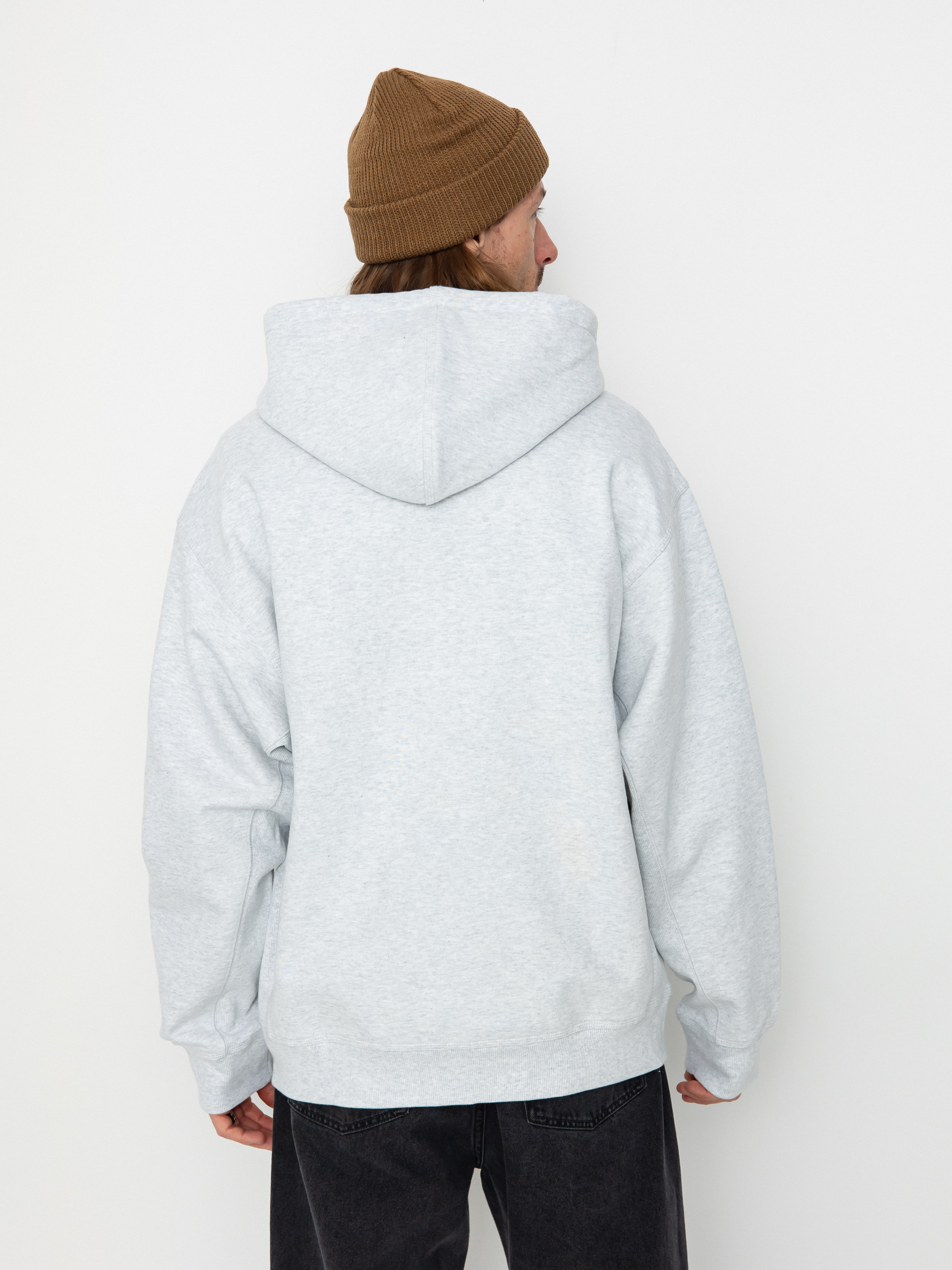 Mikina s kapucňou Carhartt WIP American Script ZHD (ash heather)