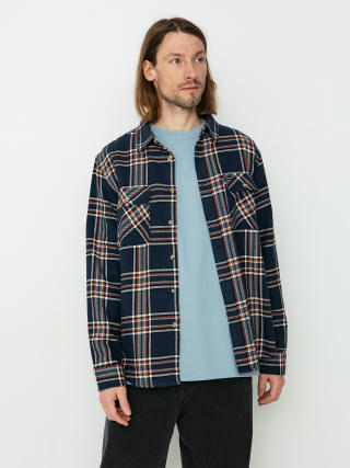 Košeľa Brixton Bowery Flannel Ls (washed navy/off white/terracot)