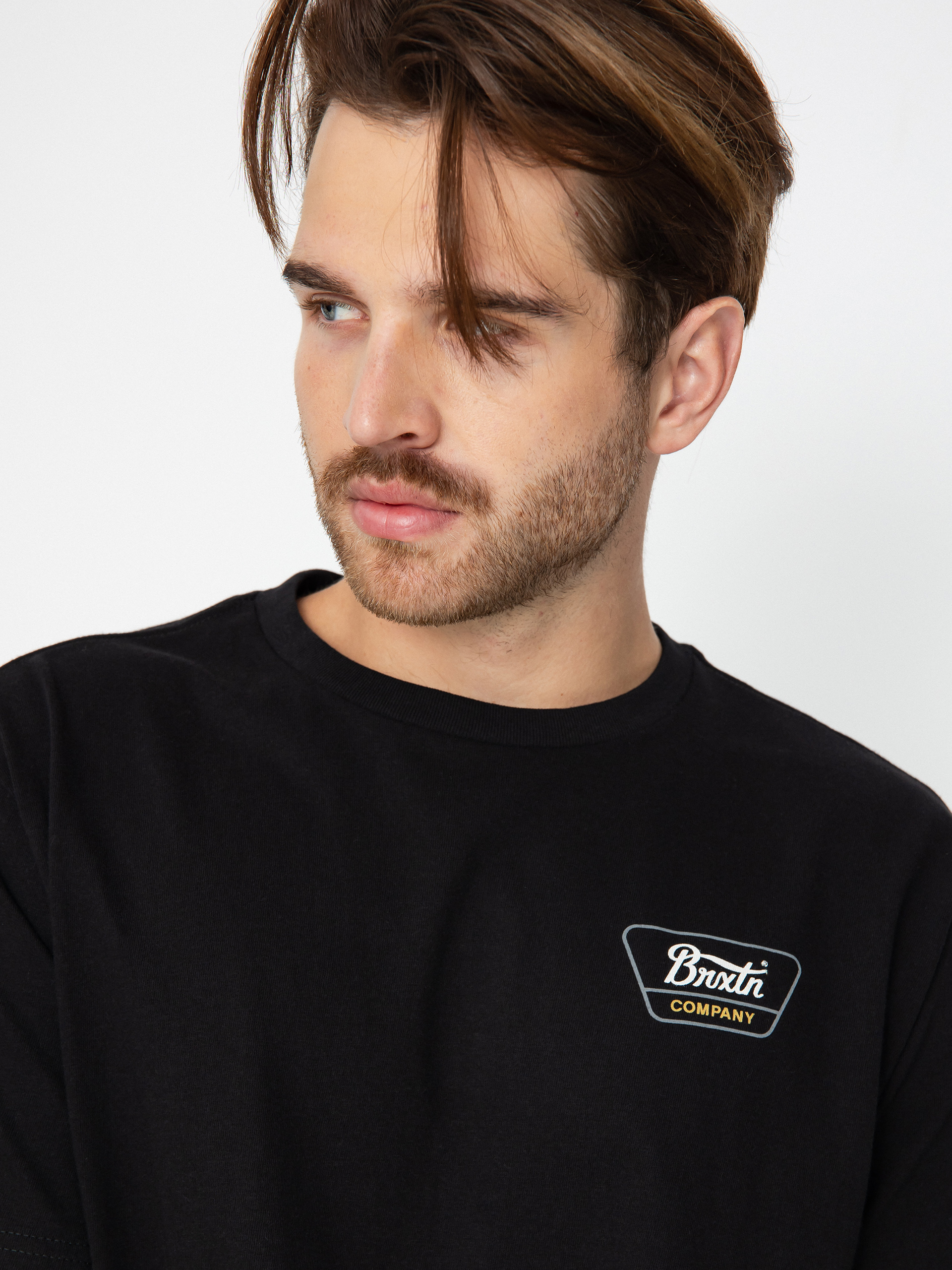 Tričko Brixton Linwood Stt (black/casa red/white)