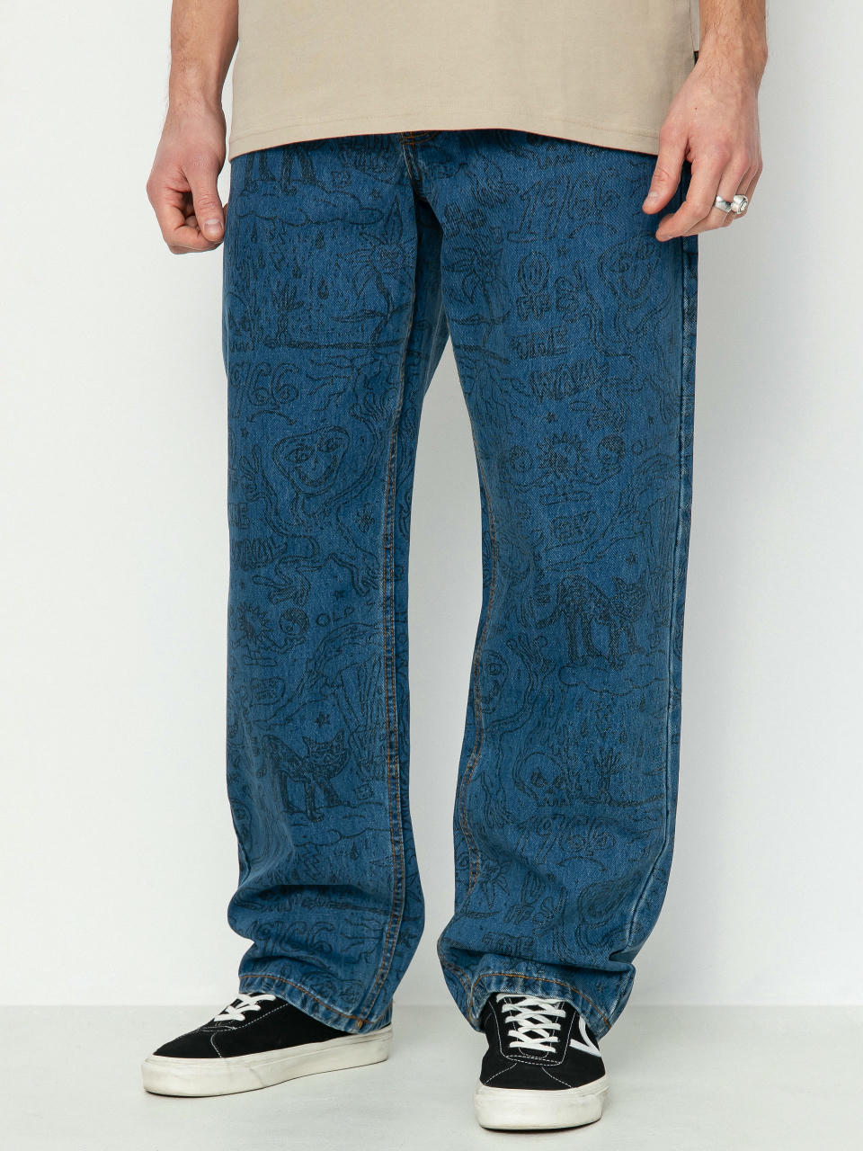 Nohavice Vans Check 5 Printed Loose Denim (vintage indigo)