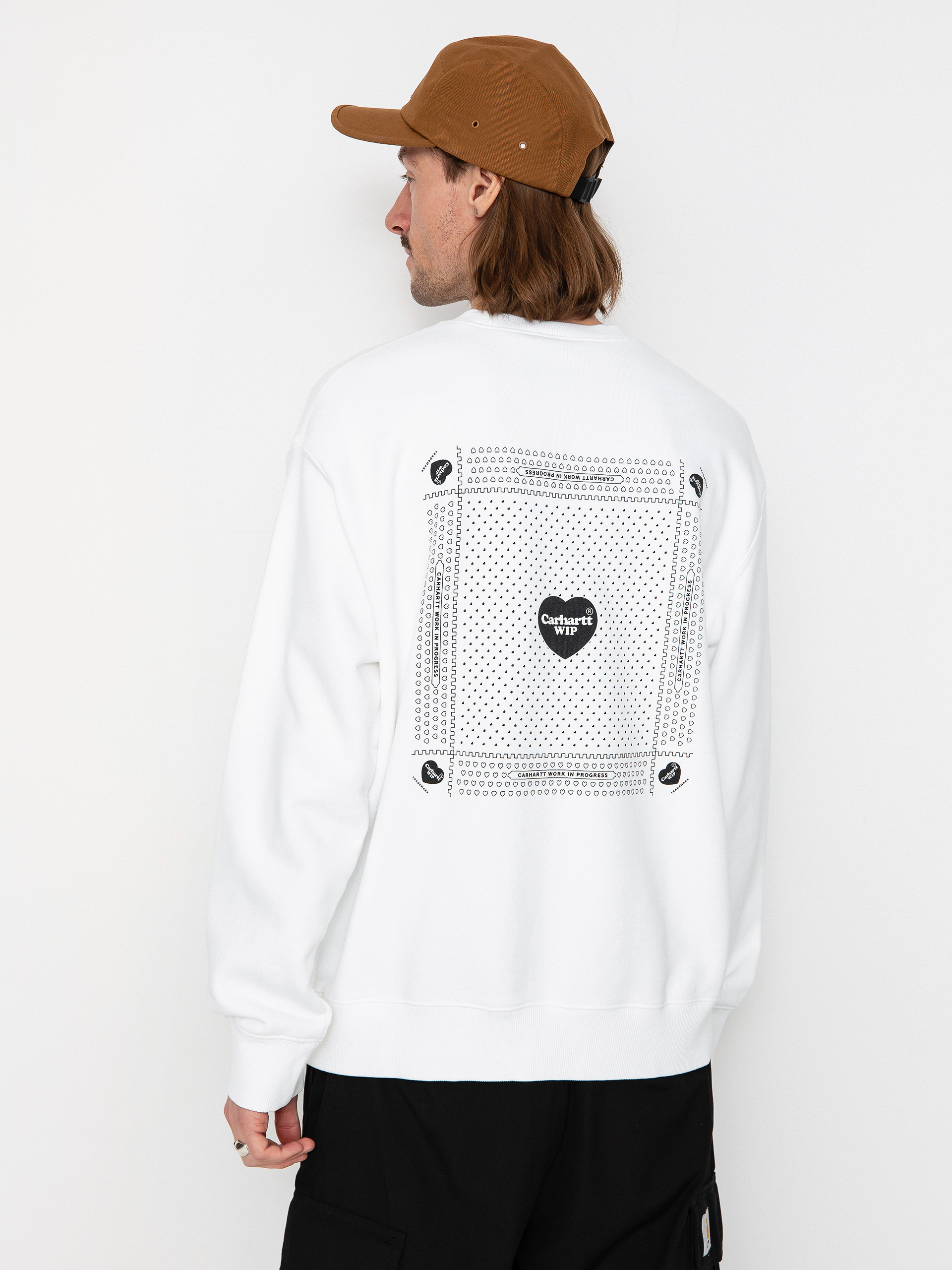 Mikina Carhartt WIP Heart Bandana (white/black)