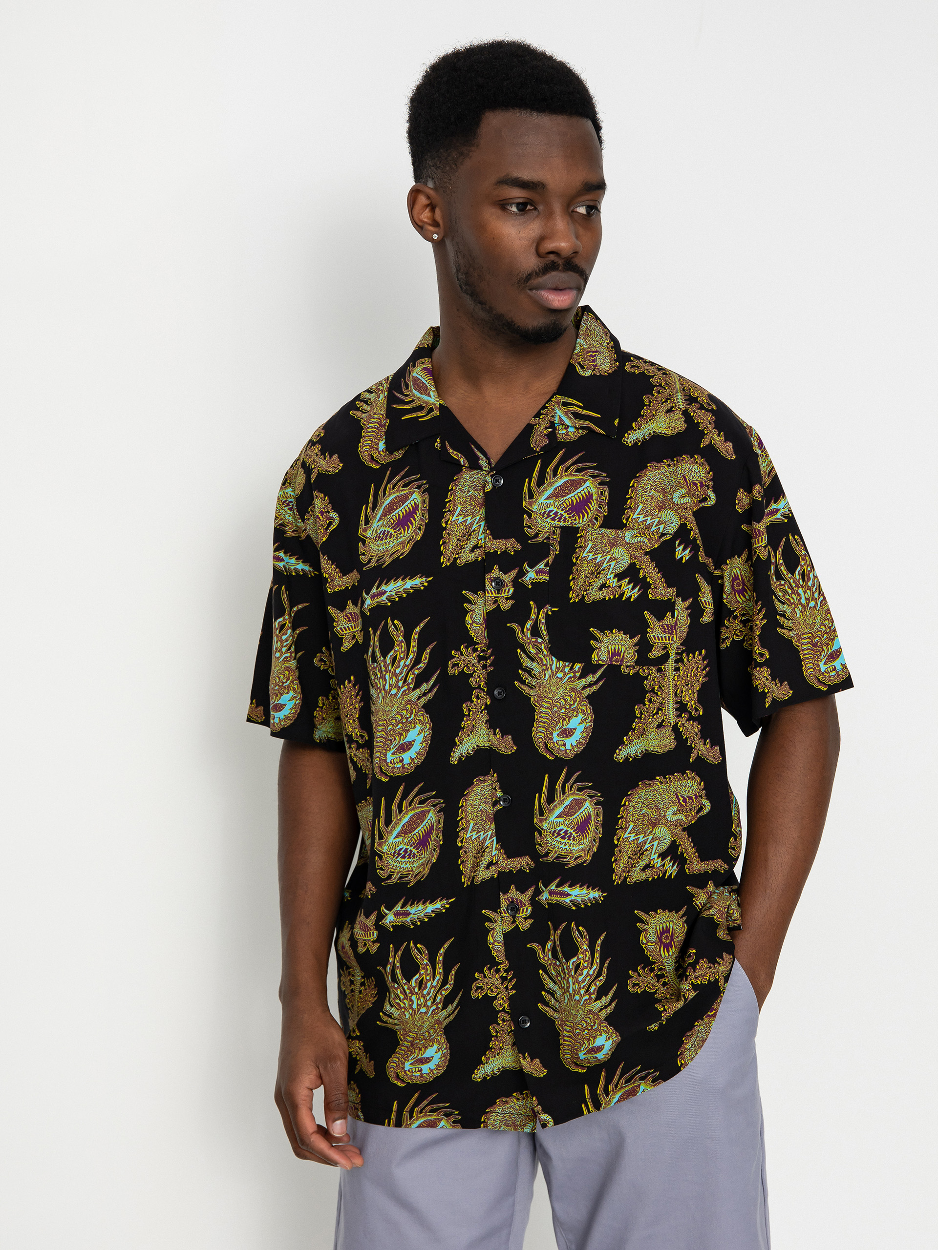 Košeľa Volcom Fa Tetsunori (black)