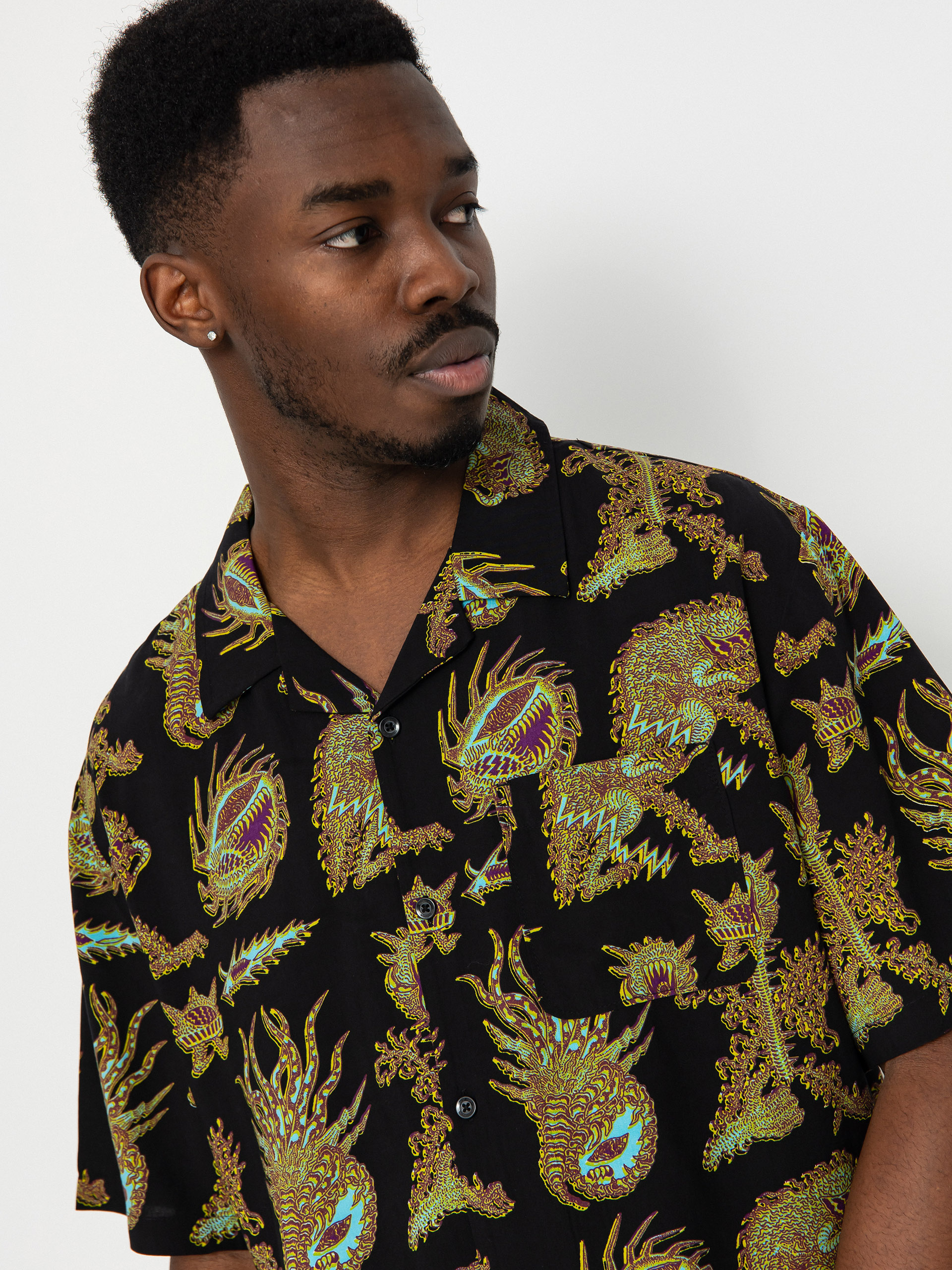 Košeľa Volcom Fa Tetsunori (black)