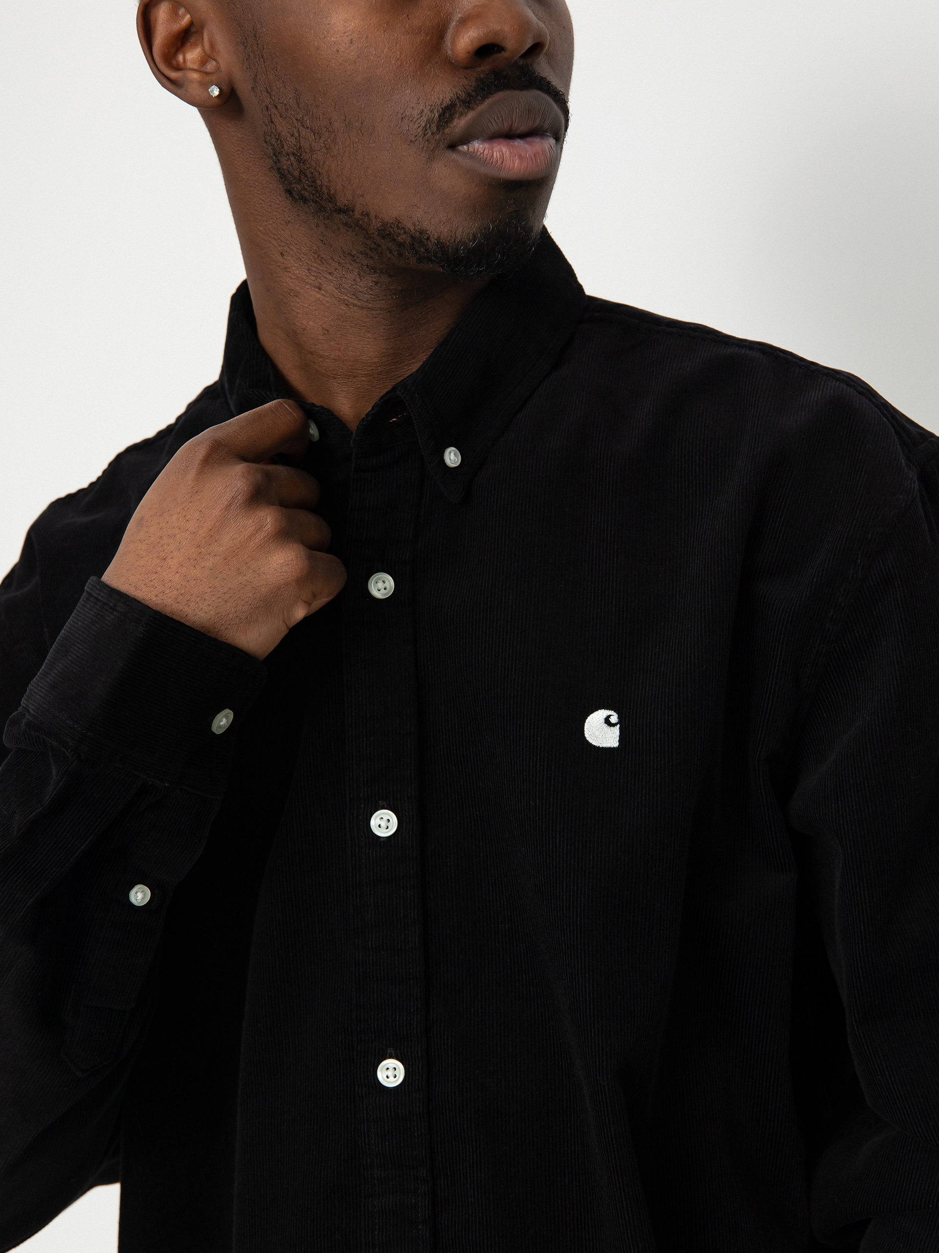 Košeľa Carhartt WIP Madison Fine Cord (black/wax)