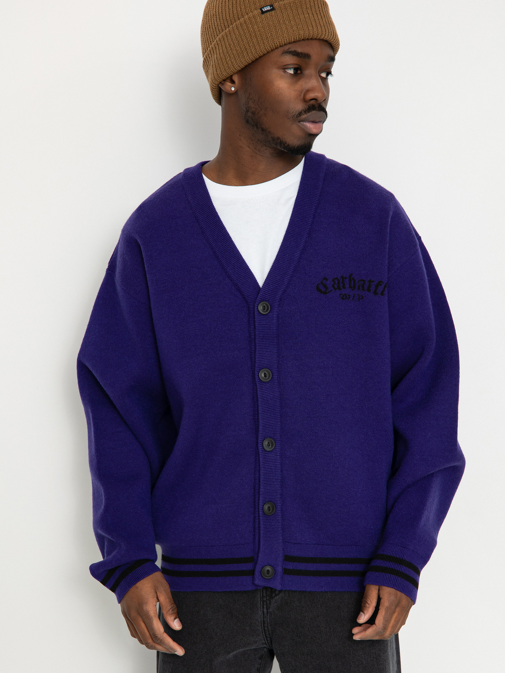 Sveter Carhartt WIP Onyx Cardigan (tyrian/black)