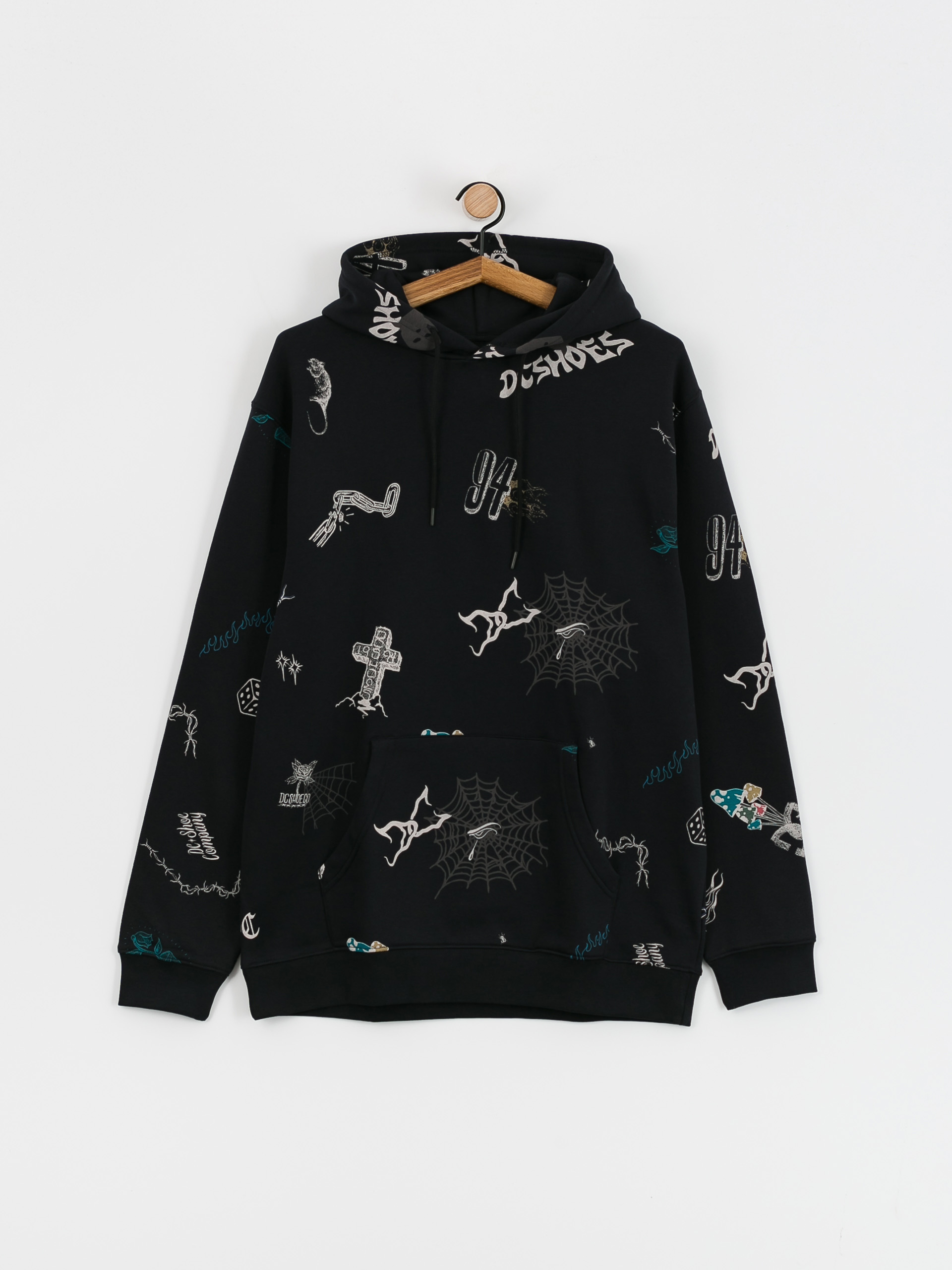 Mikina s kapucňou DC Scribble HD (black scribble)