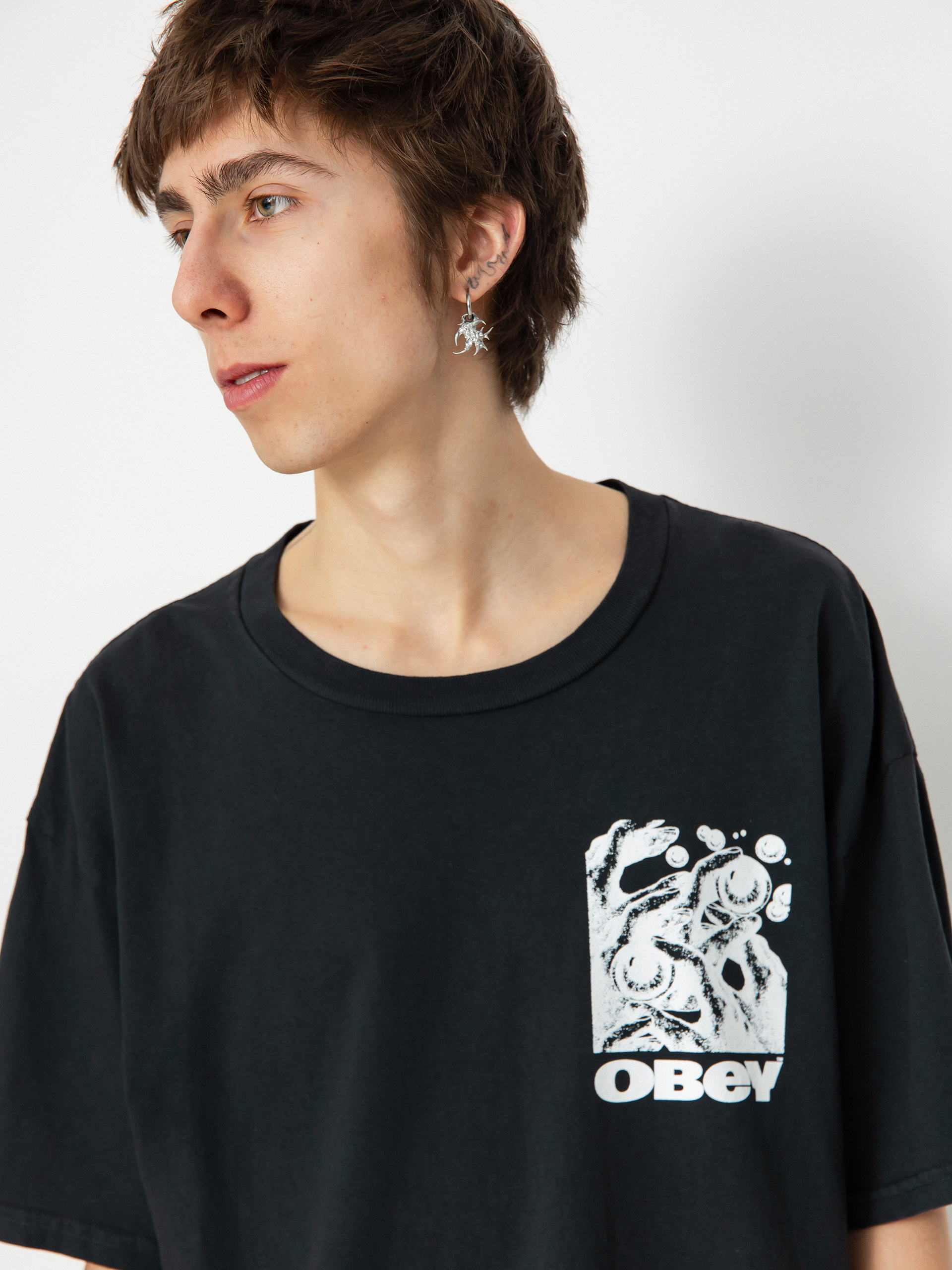 Tričko OBEY Eyes In My Head (pigment vintage black)