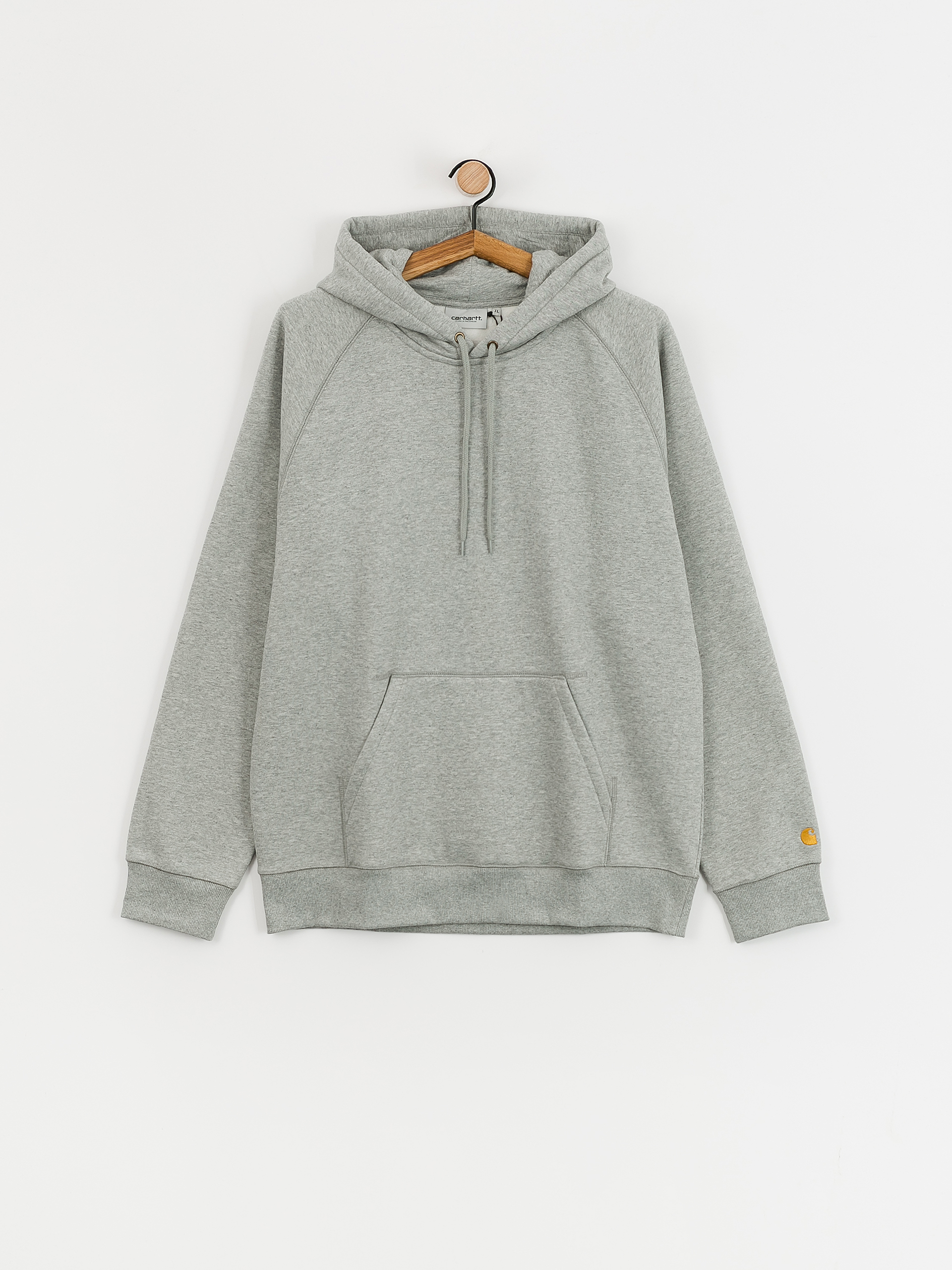 Mikina s kapucňou Carhartt WIP Chase HD (grey heather/gold)