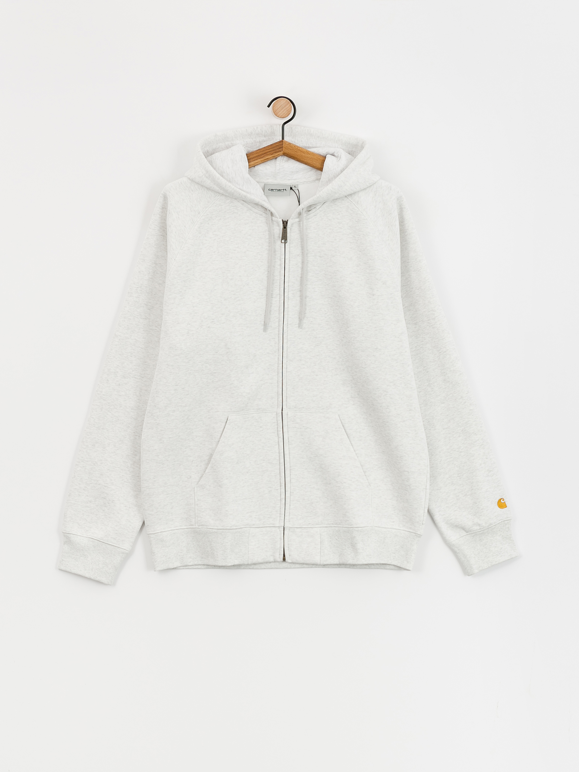 Mikina s kapucňou Carhartt WIP Chase ZHD (ash heather/gold)