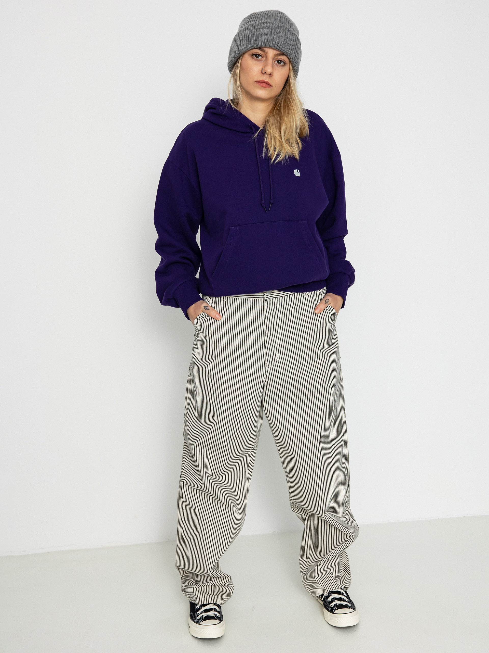 Mikina s kapucňou Carhartt WIP Casey HD Wmn (tyrian/silver)