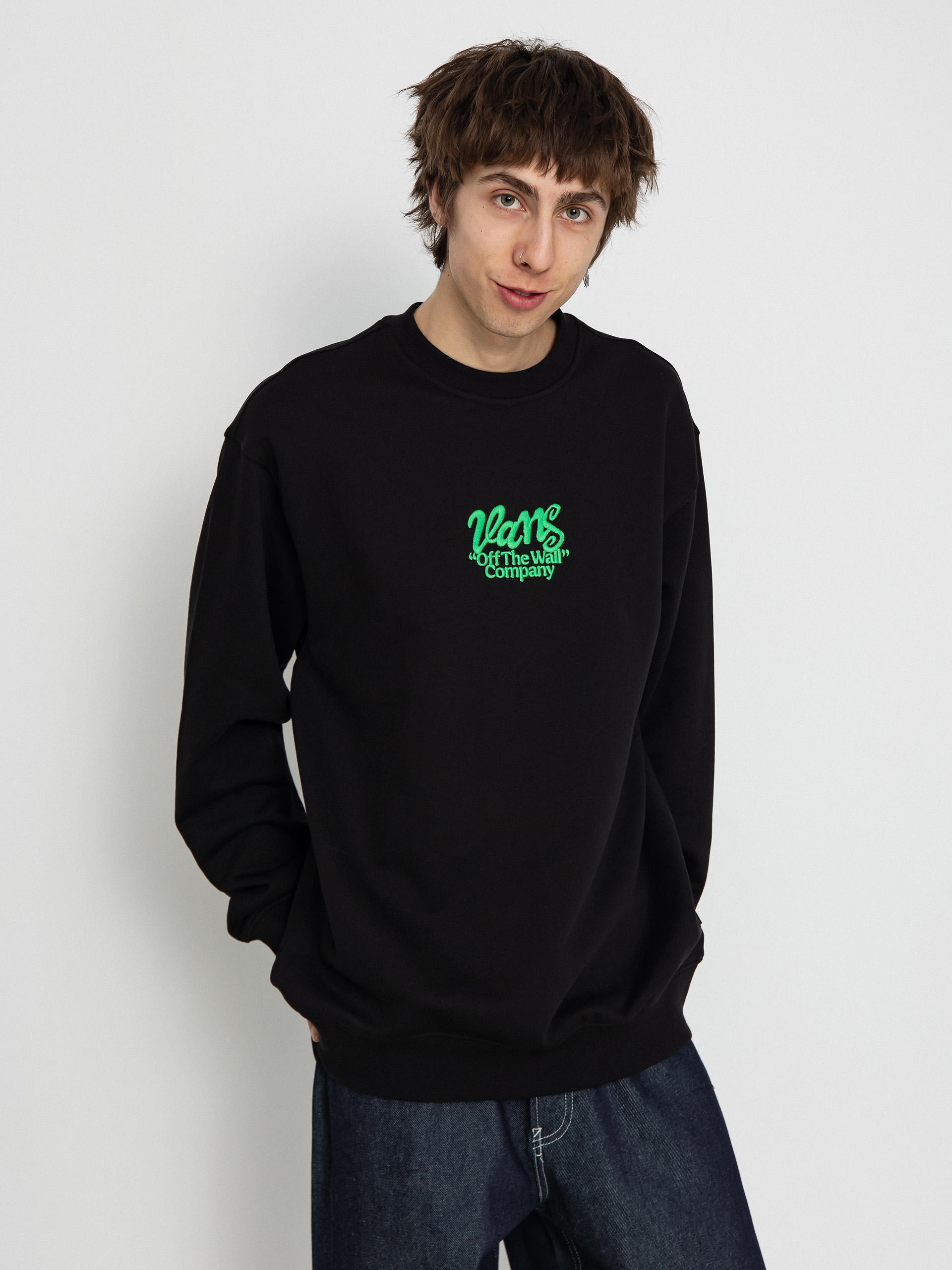 Mikina Vans Spray Type Loose Crew (black)