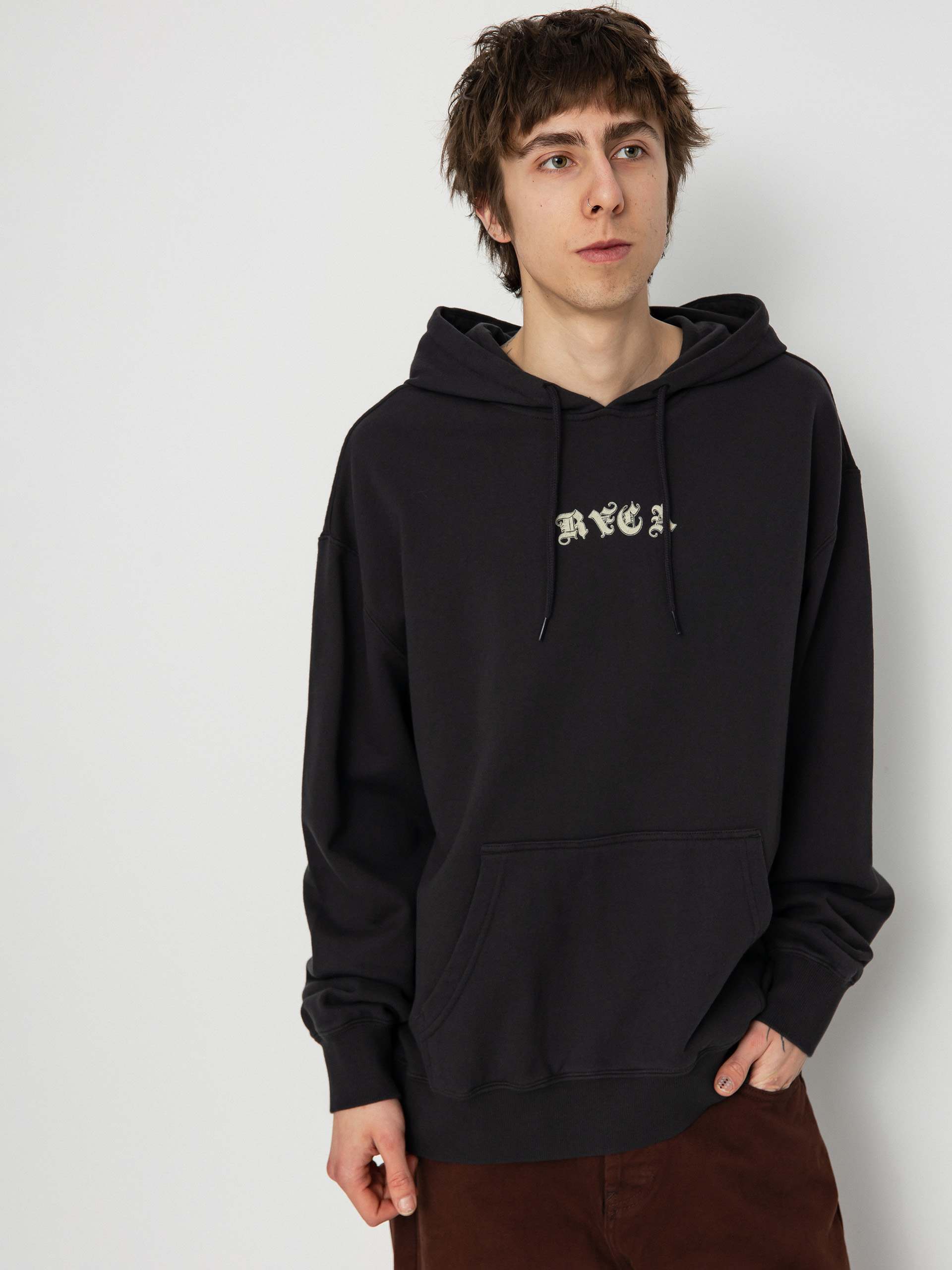 Mikina s kapucňou RVCA Benj Bouquet HD (washed black)