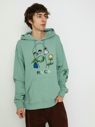 Mikina s kapucňou RVCA Flower Skull HD (green haze)