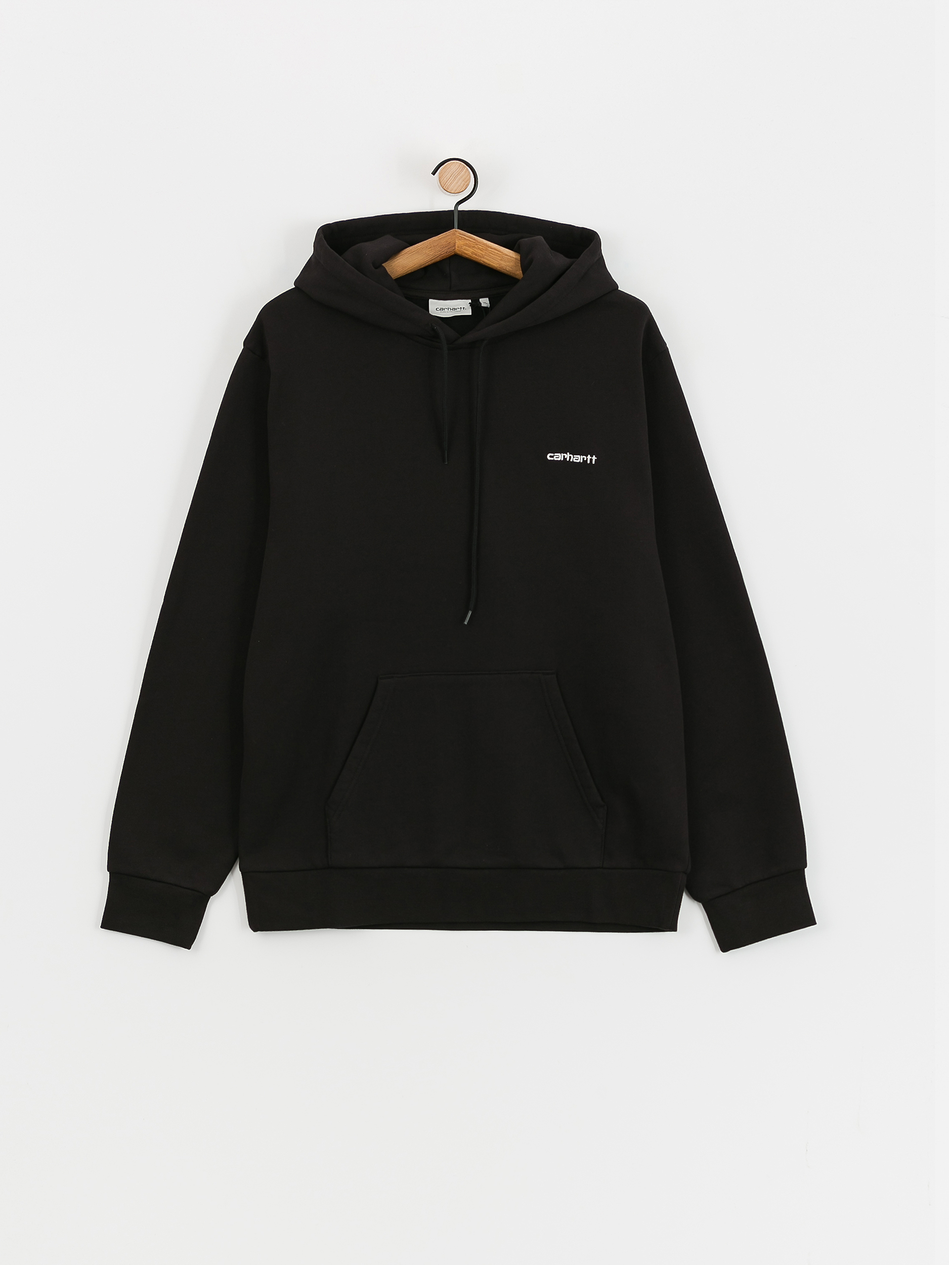 Mikina s kapucňou Carhartt WIP Script Embroidery HD (black/white)