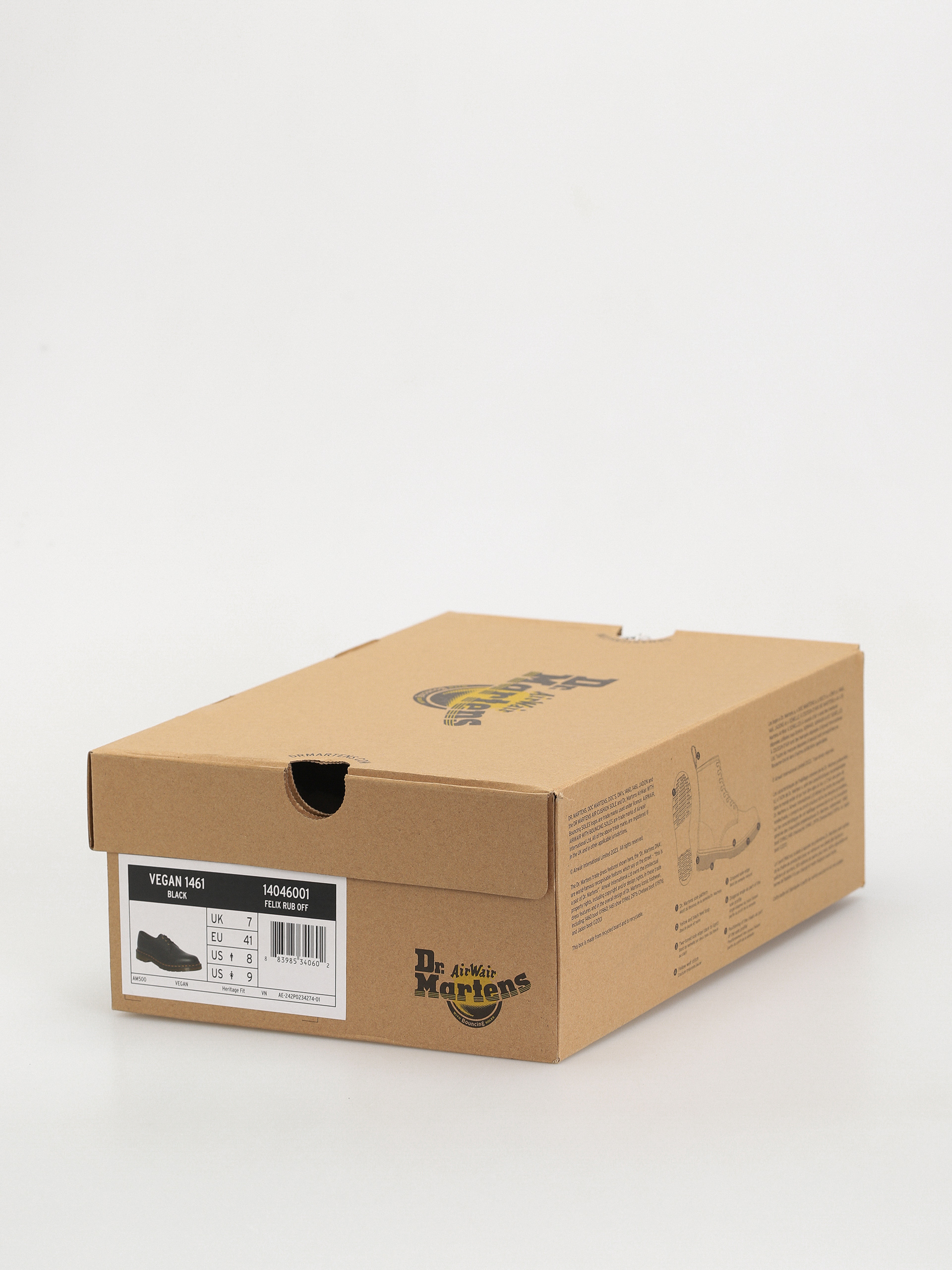 Topánky Dr. Martens Vegan 1461 (black felix rub off)