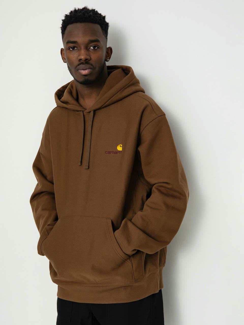 Mikina s kapucňou Carhartt WIP American Script HD (lumber)