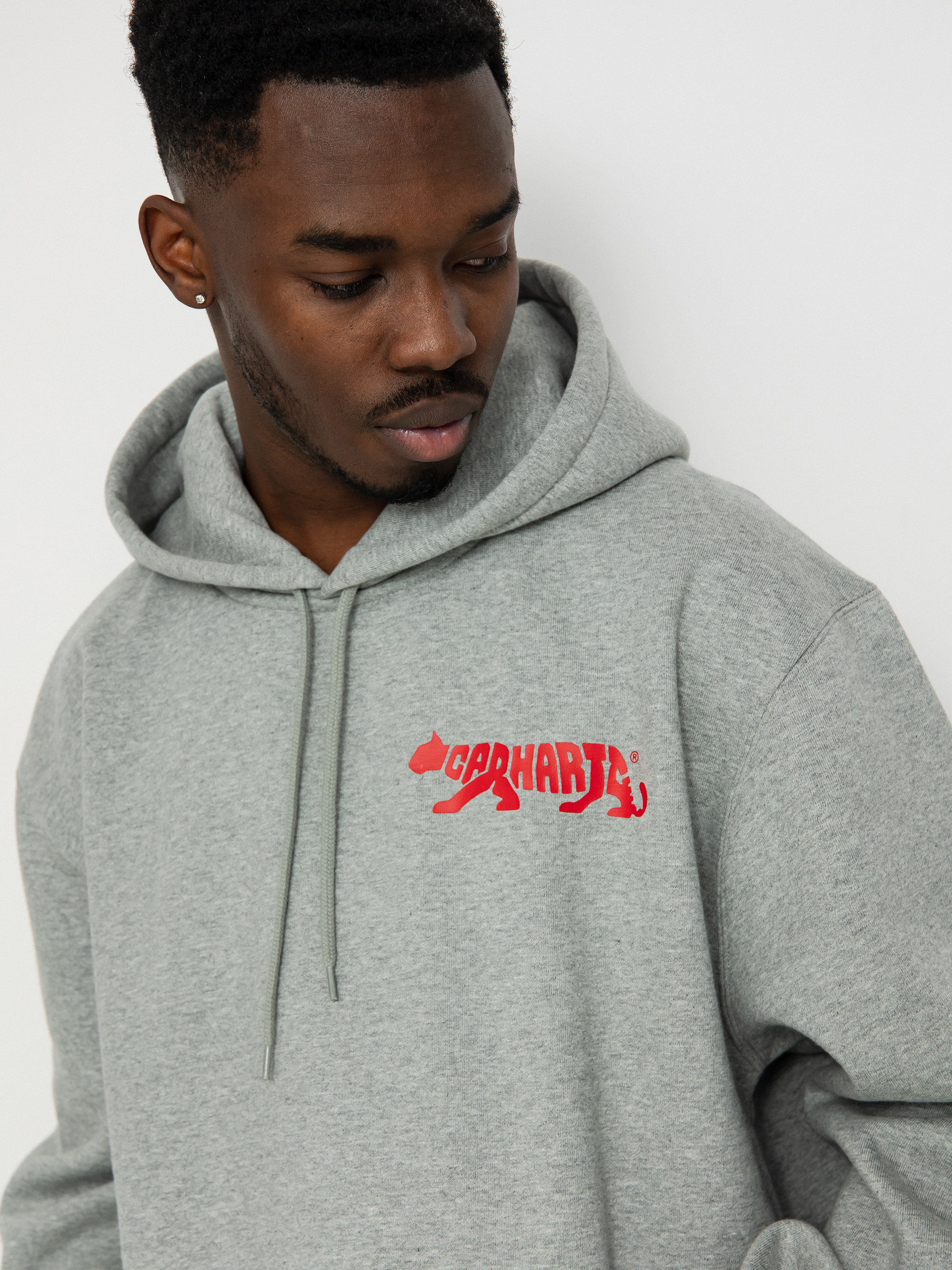Mikina s kapucňou Carhartt WIP Rocky Script HD (grey heather)