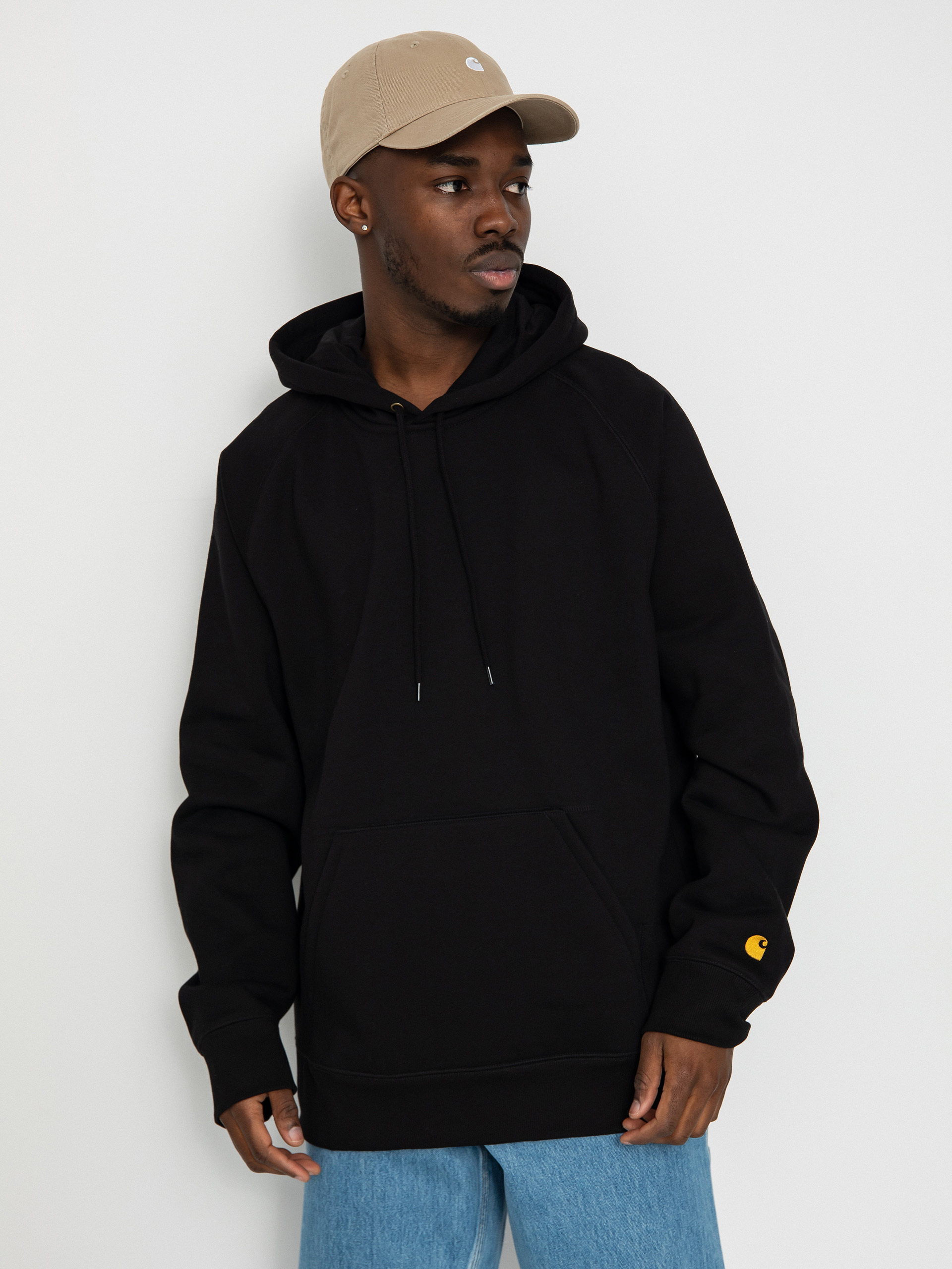 Mikina s kapucňou Carhartt WIP Chase HD (black/gold)