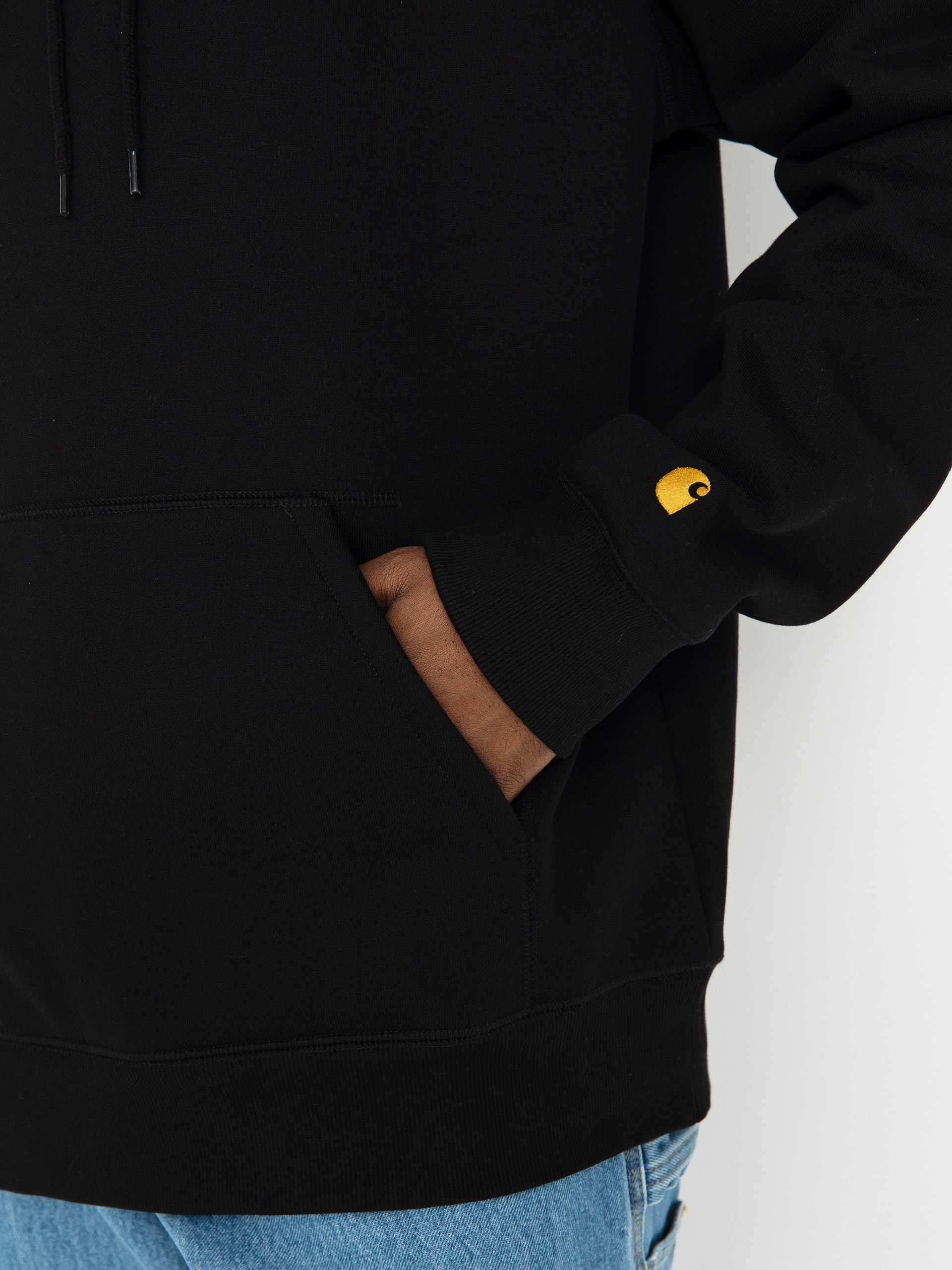 Mikina s kapucňou Carhartt WIP Chase HD (black/gold)