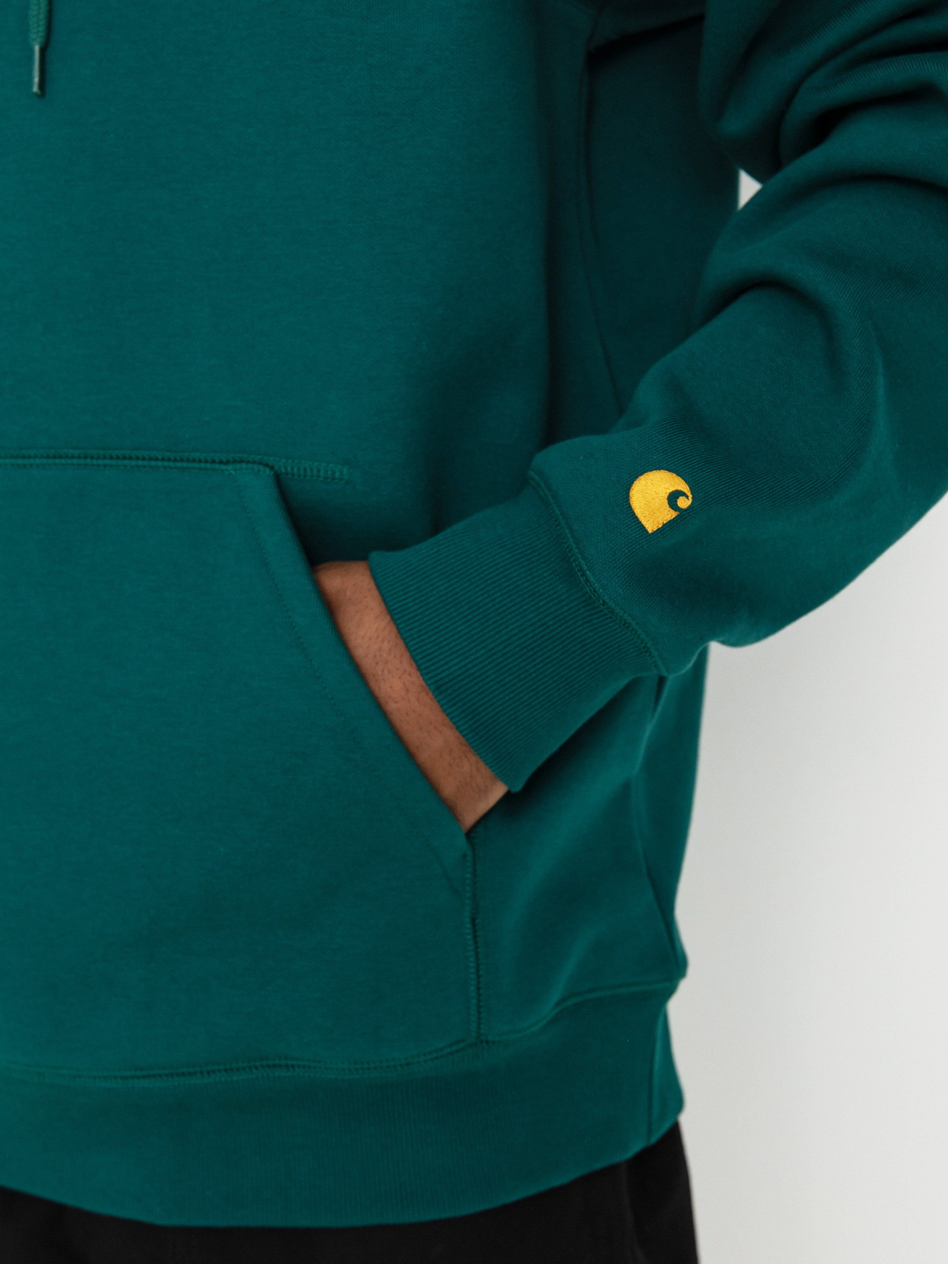 Mikina s kapucňou Carhartt WIP Chase HD (chervil/gold)