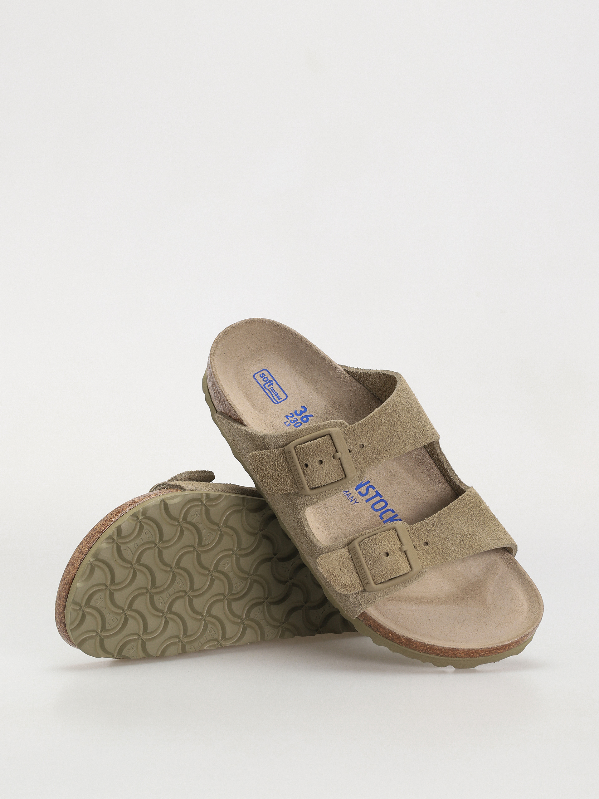 Šľapky Birkenstock Arizona Suede Leather Narrow Wmn (faded khaki)