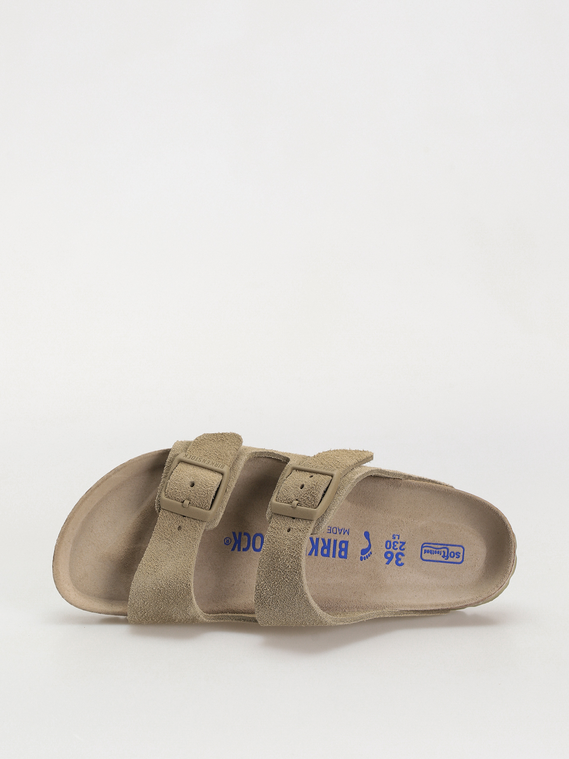 Šľapky Birkenstock Arizona Suede Leather Narrow Wmn (faded khaki)