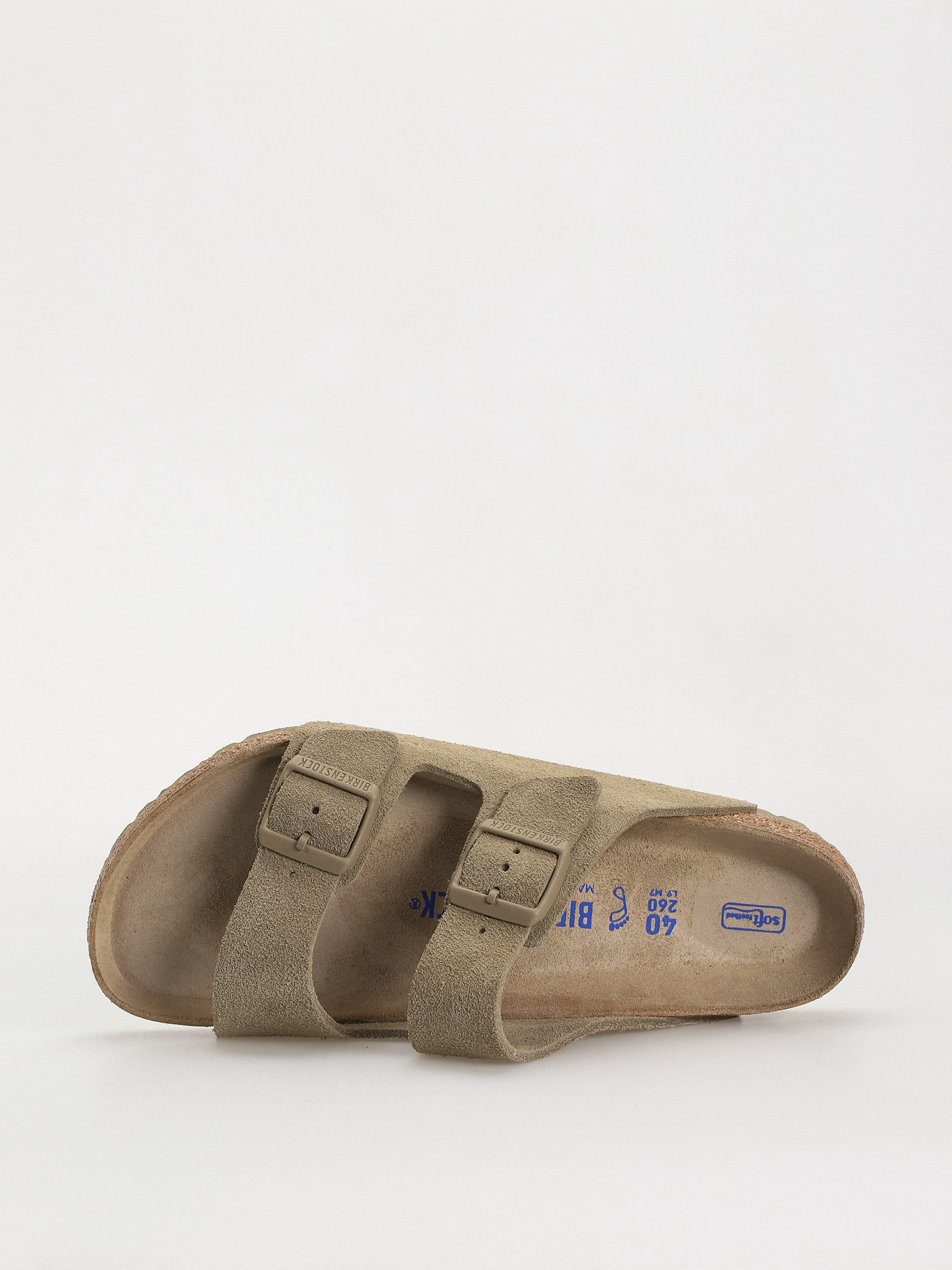 Šľapky Birkenstock Arizona Suede Leather Regular (faded khaki)