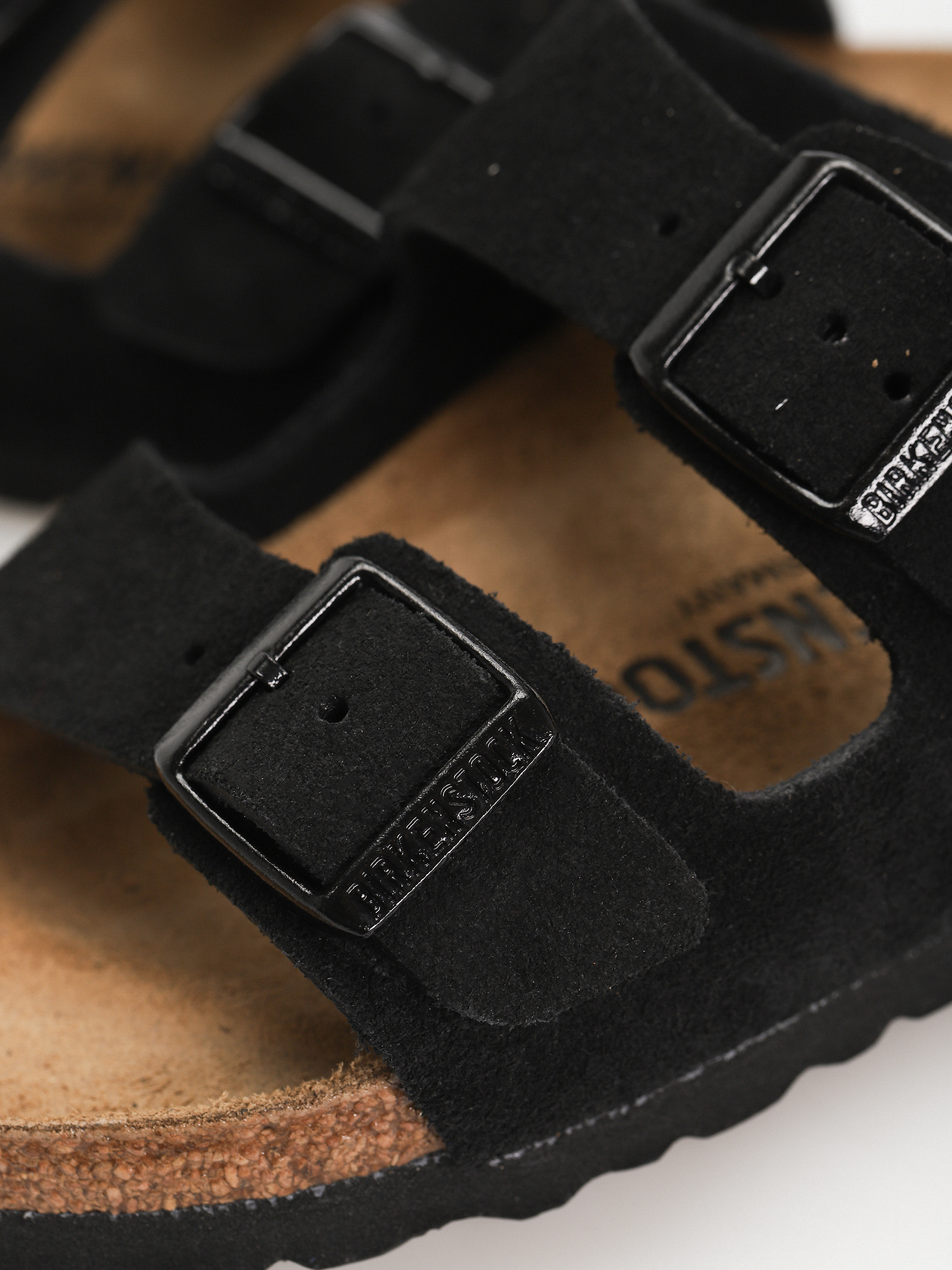 Šľapky Birkenstock Arizona Suede Leather Narrow Wmn (black)