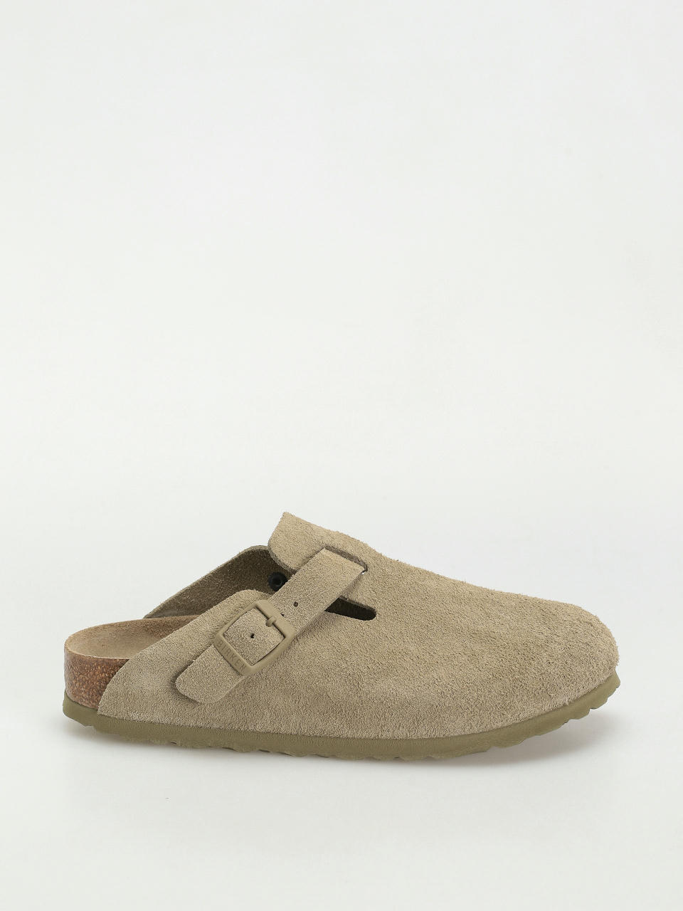 Šľapky Birkenstock Boston Suede Leather Narrow Wmn (faded khaki)