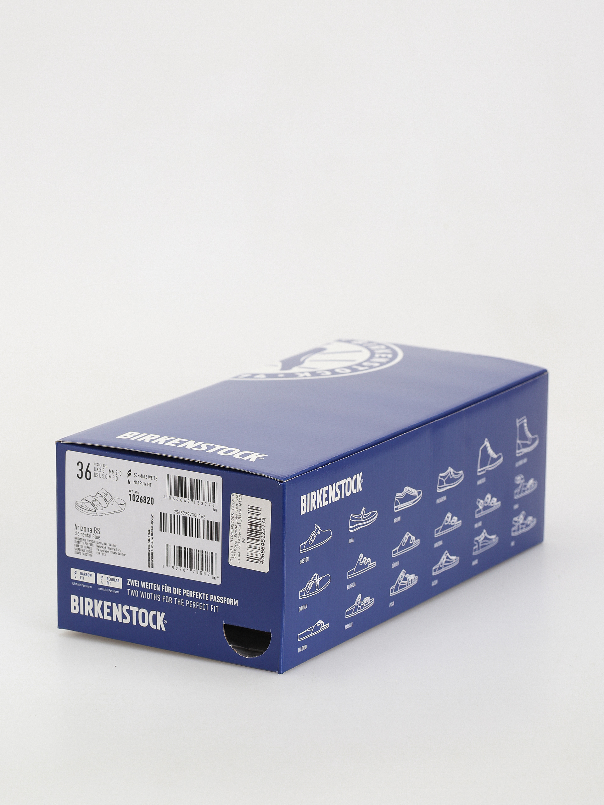 Šľapky Birkenstock Arizona Suede Leather Narrow Wmn (elemental blue)