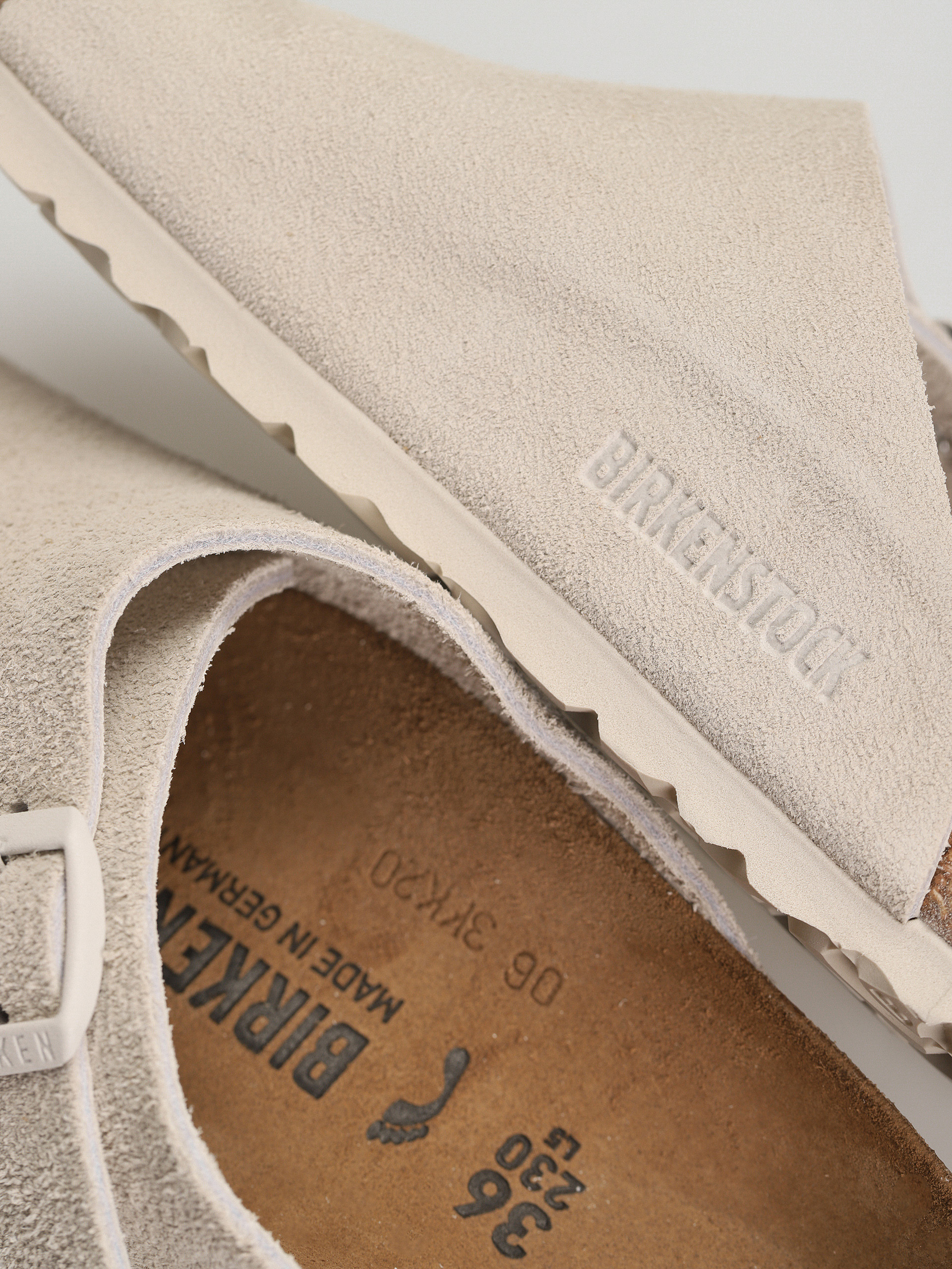 Šľapky Birkenstock Zurich Suede Leather Narrow Wmn (antique white)