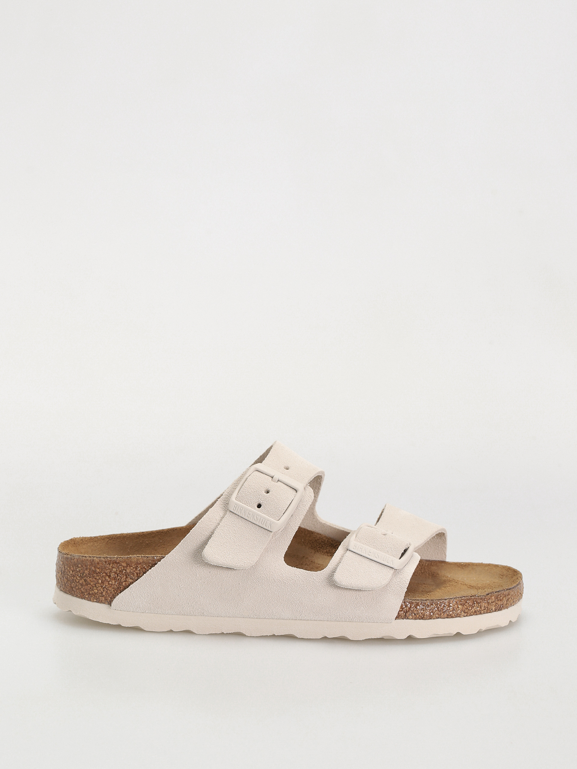 u0160u013eapky Birkenstock Arizona Suede Leather Narrow Wmn (antique white)