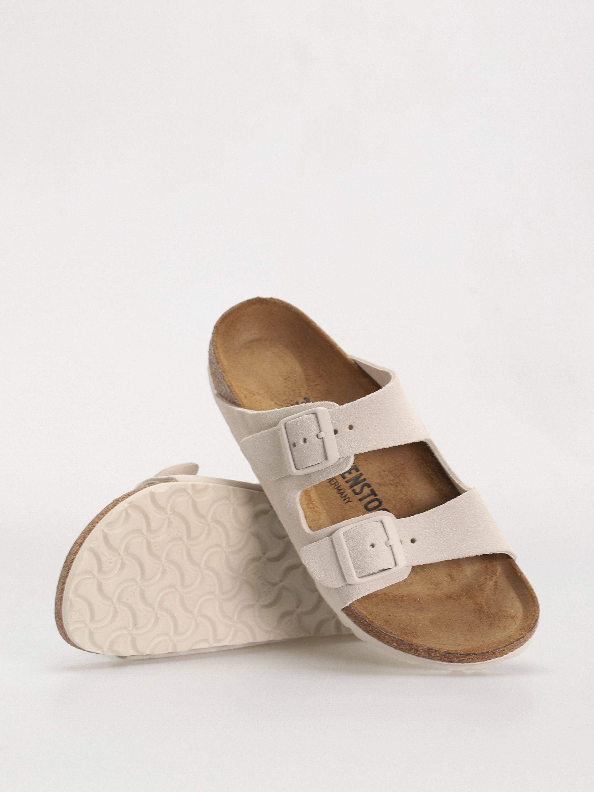 Šľapky Birkenstock Arizona Suede Leather Narrow Wmn (antique white)