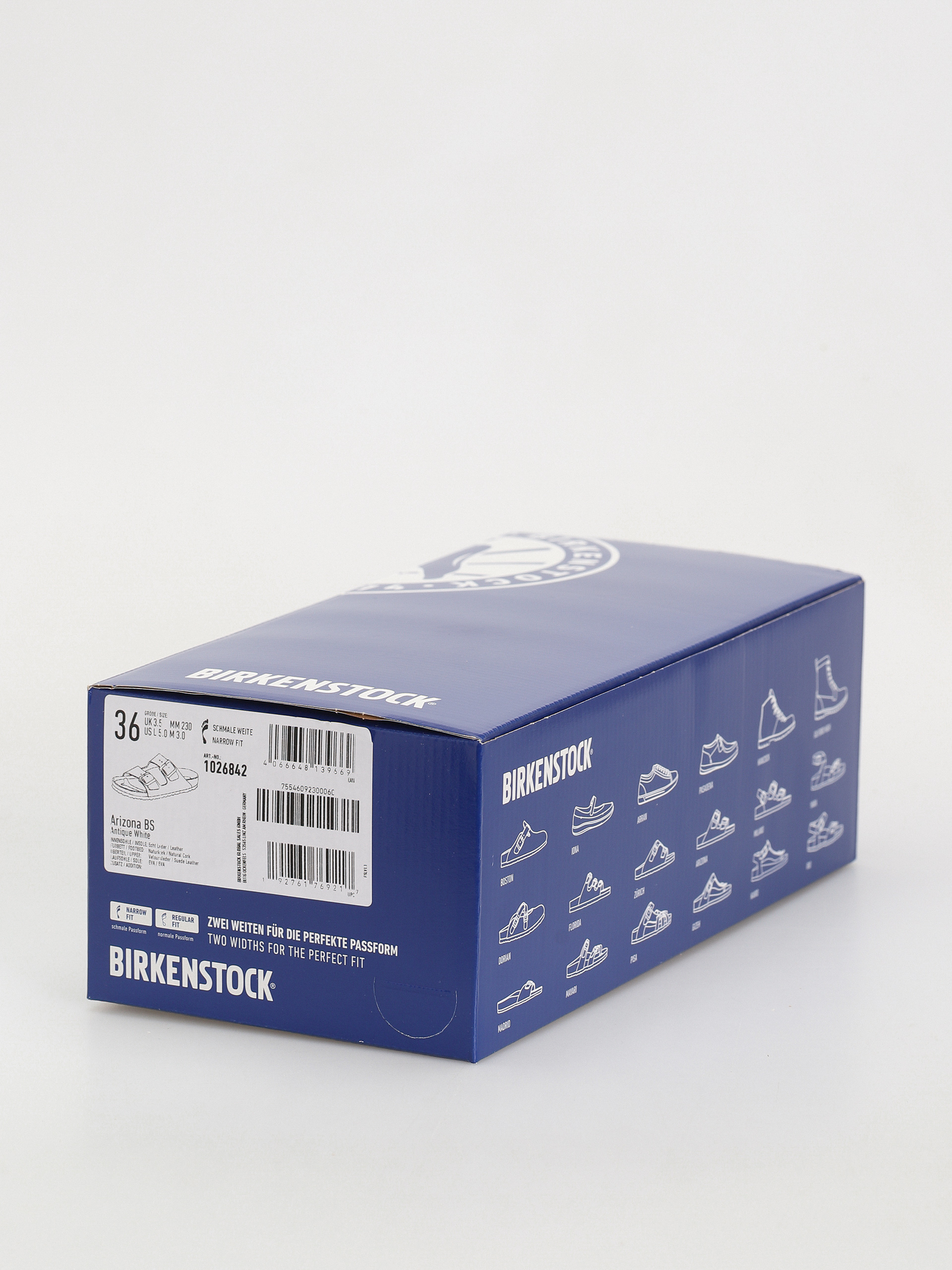 Šľapky Birkenstock Arizona Suede Leather Narrow Wmn (antique white)