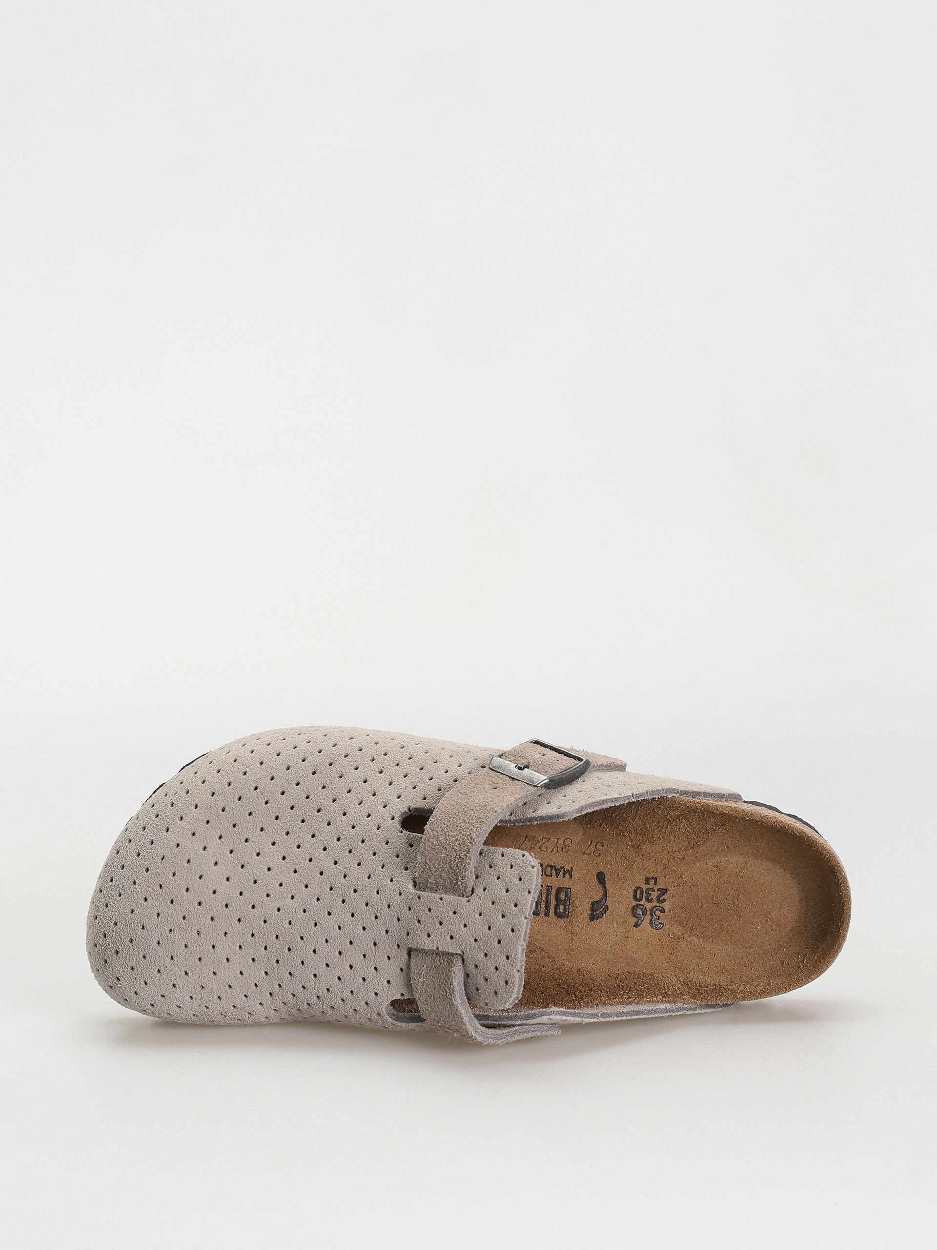 Šľapky Birkenstock Boston Suede Embossed Narrow Wmn (emboss dots stone coin)