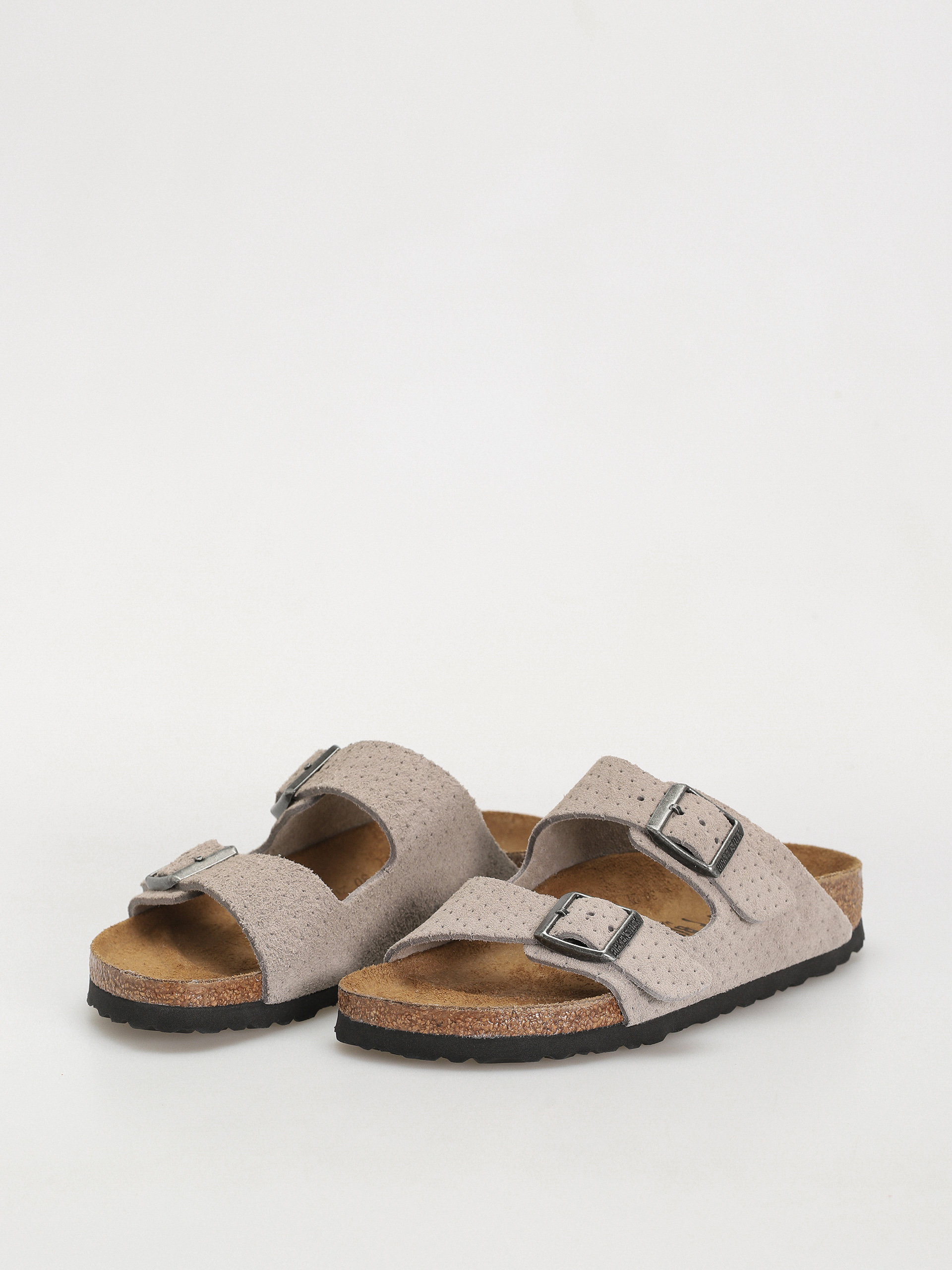 Šľapky Birkenstock Arizona Suede Embossed Narrow Wmn (emboss dots stone coin)