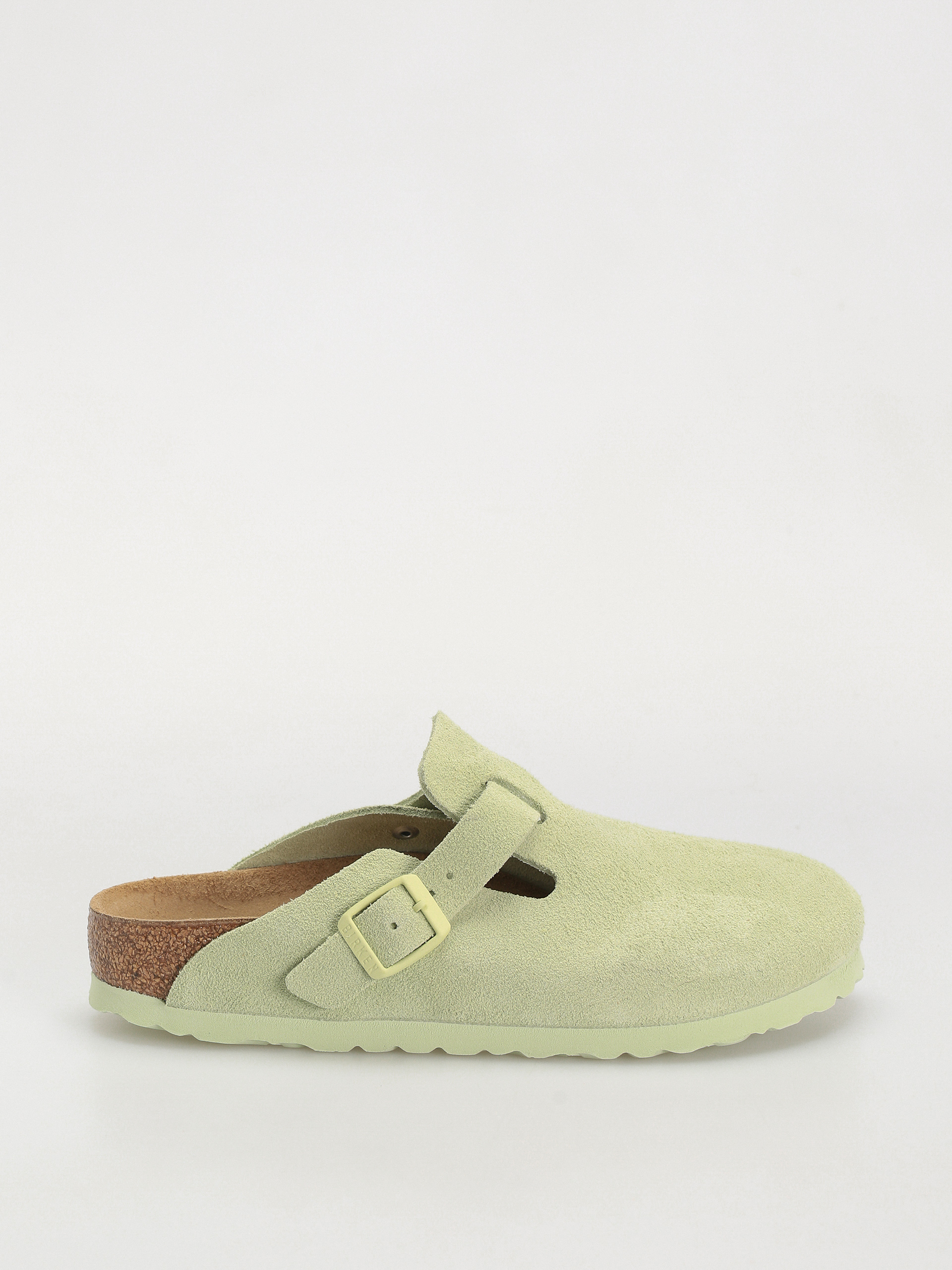 Šľapky Birkenstock Boston Suede Leather Narrow Wmn (faded lime)