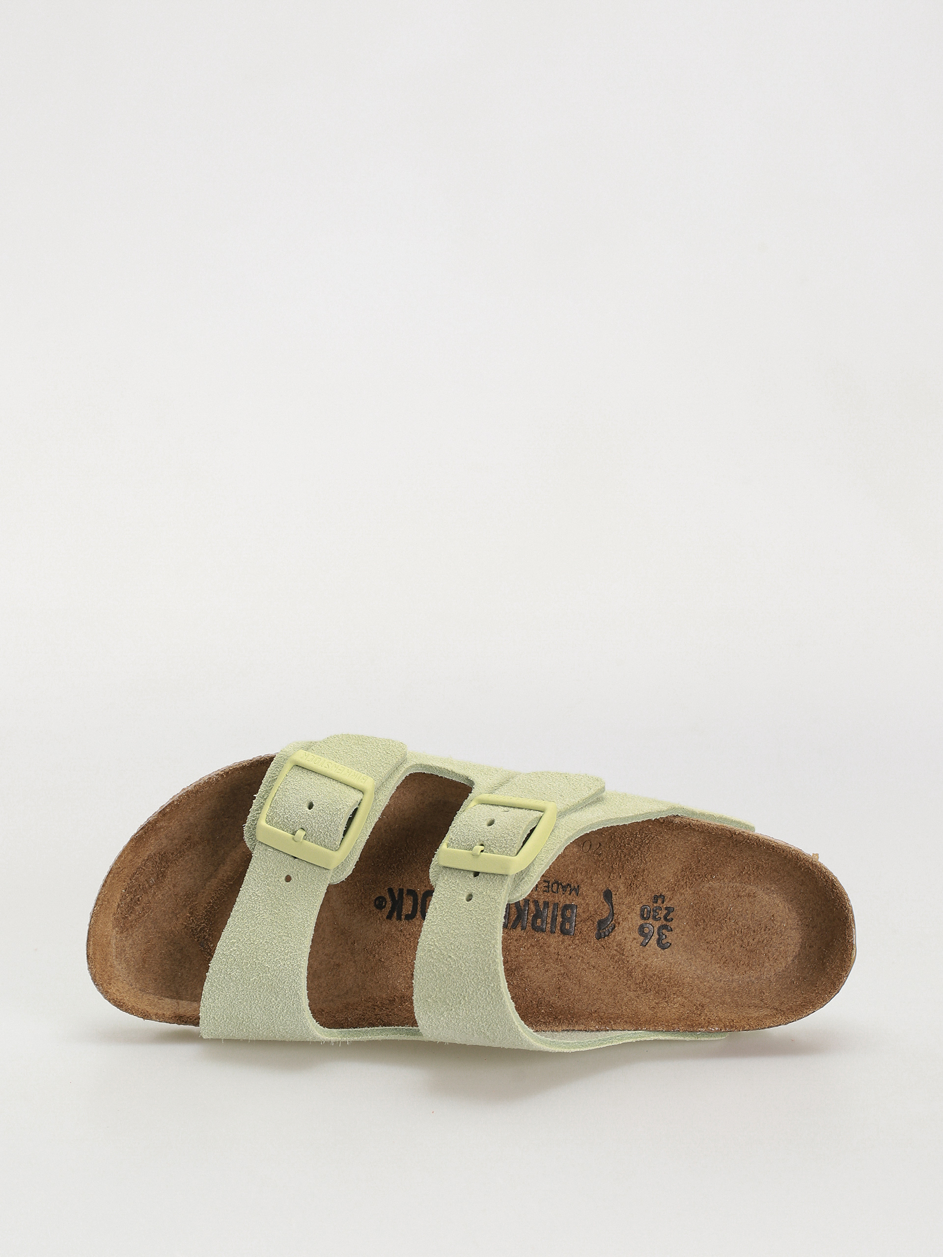 Šľapky Birkenstock Arizona Suede Leather Narrow Wmn (faded lime)