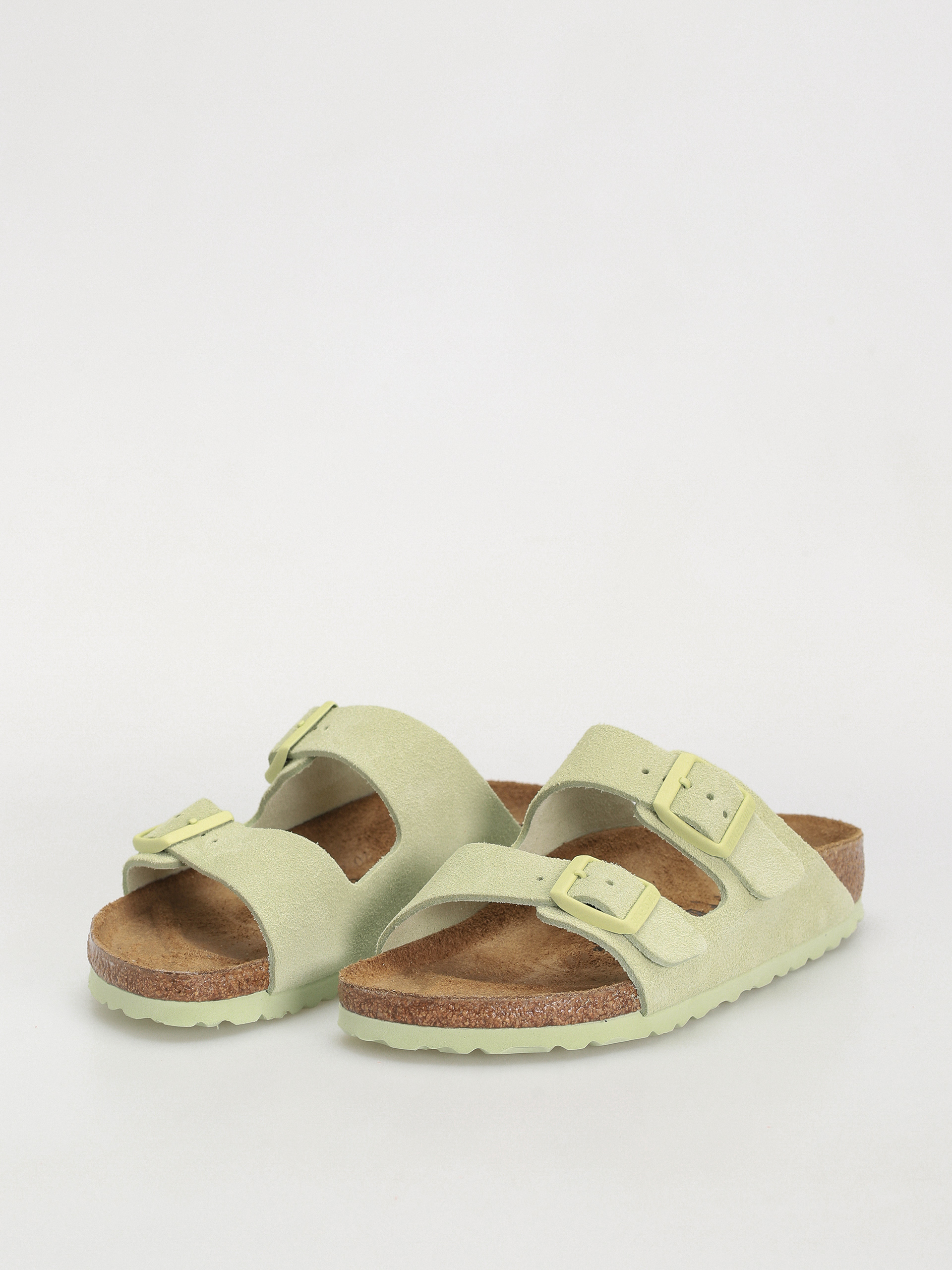 Šľapky Birkenstock Arizona Suede Leather Narrow Wmn (faded lime)