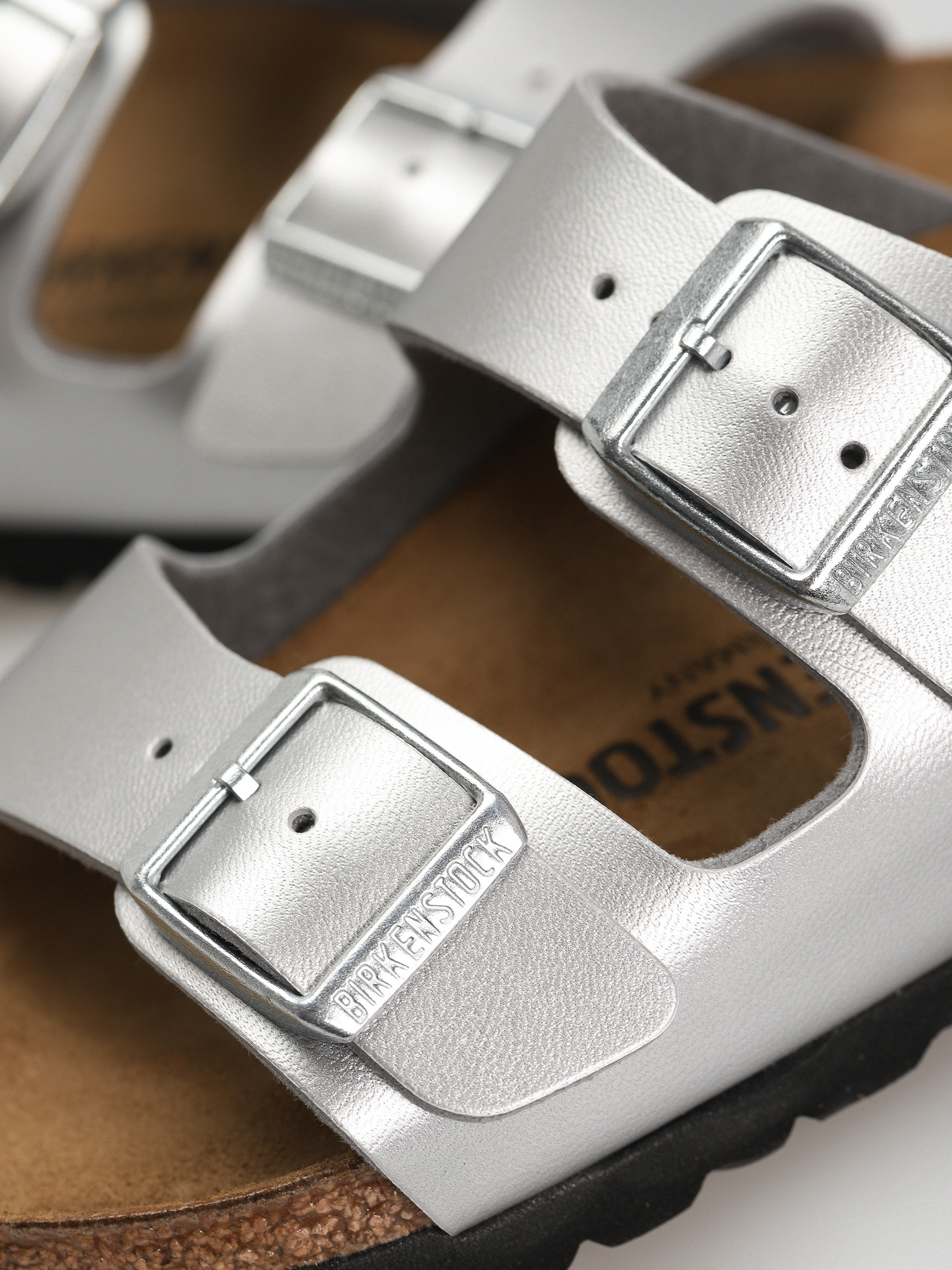 Šľapky Birkenstock Arizona Birko Flor Narrow Wmn (silver)