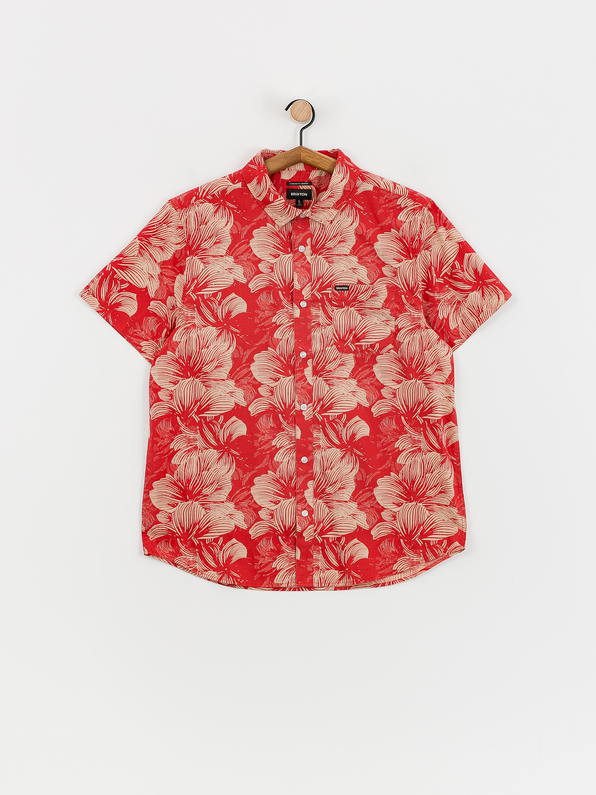 Košeľa Brixton Charter Print (casa red/oatmilk floral)
