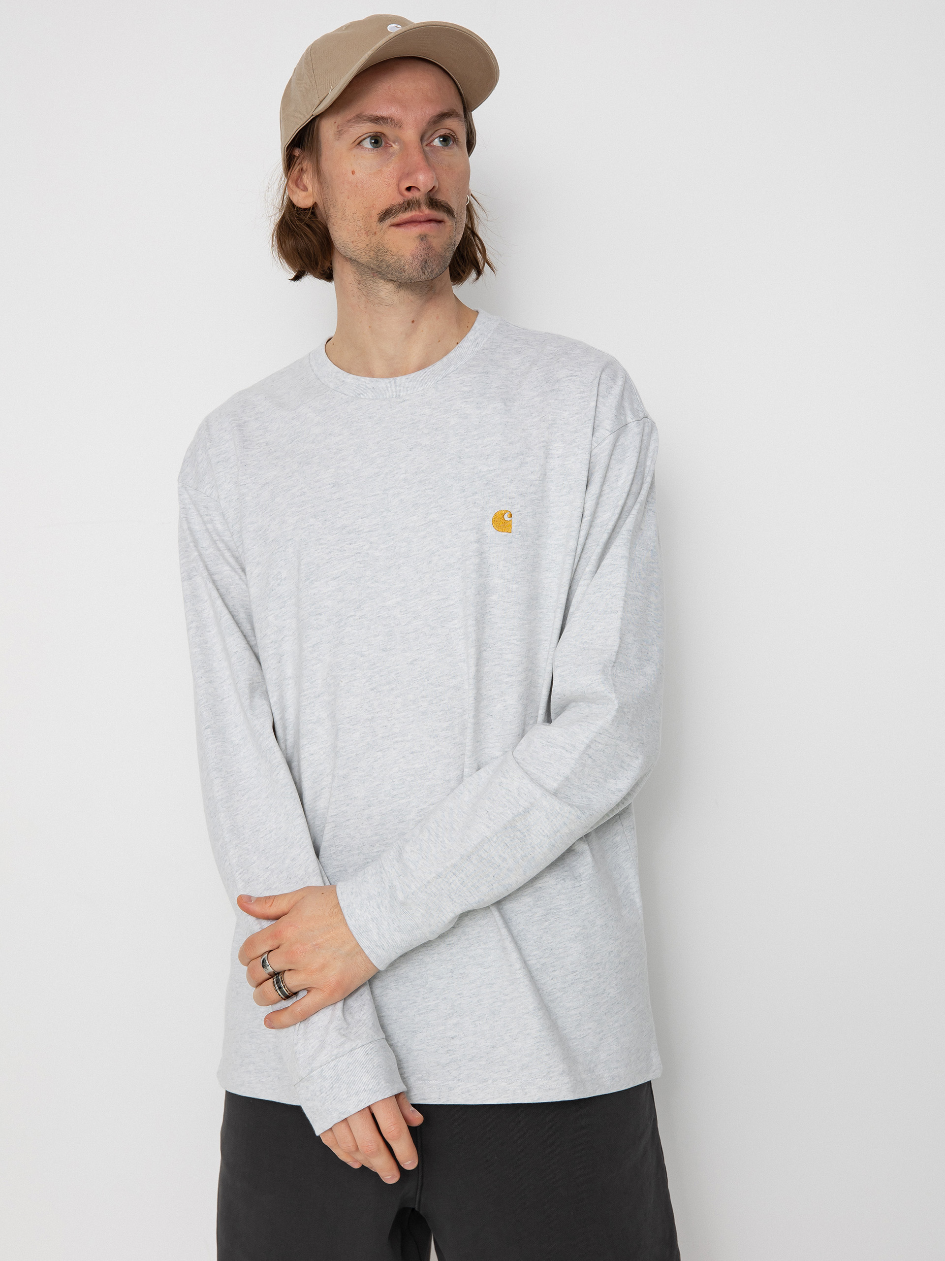 Triko Carhartt WIP Chase (ash heather/gold)