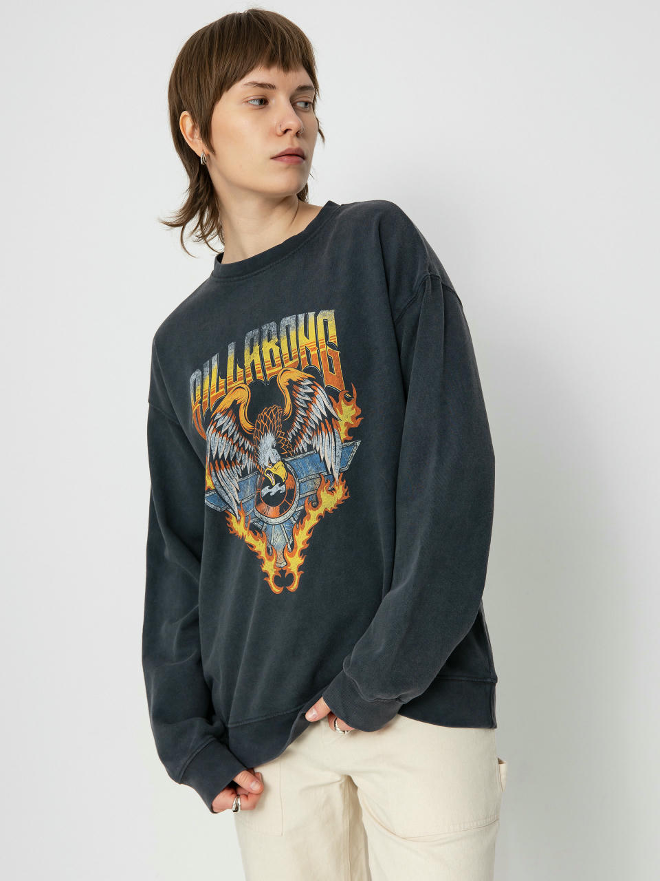 Mikina Billabong Thunder Crew Wmn (off black)